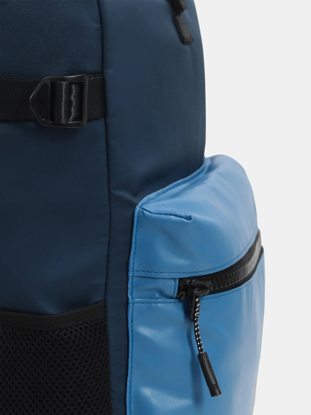 Colourblocked Roll-Top Backpack - Blue - Image 6