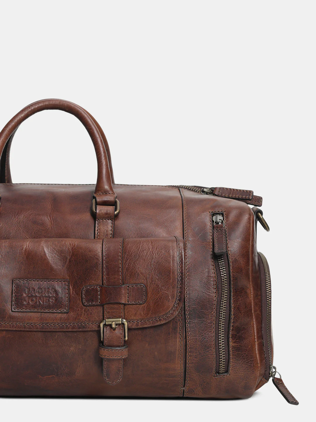 Dark Brown Premium Leather Duffle Bag - Image 7