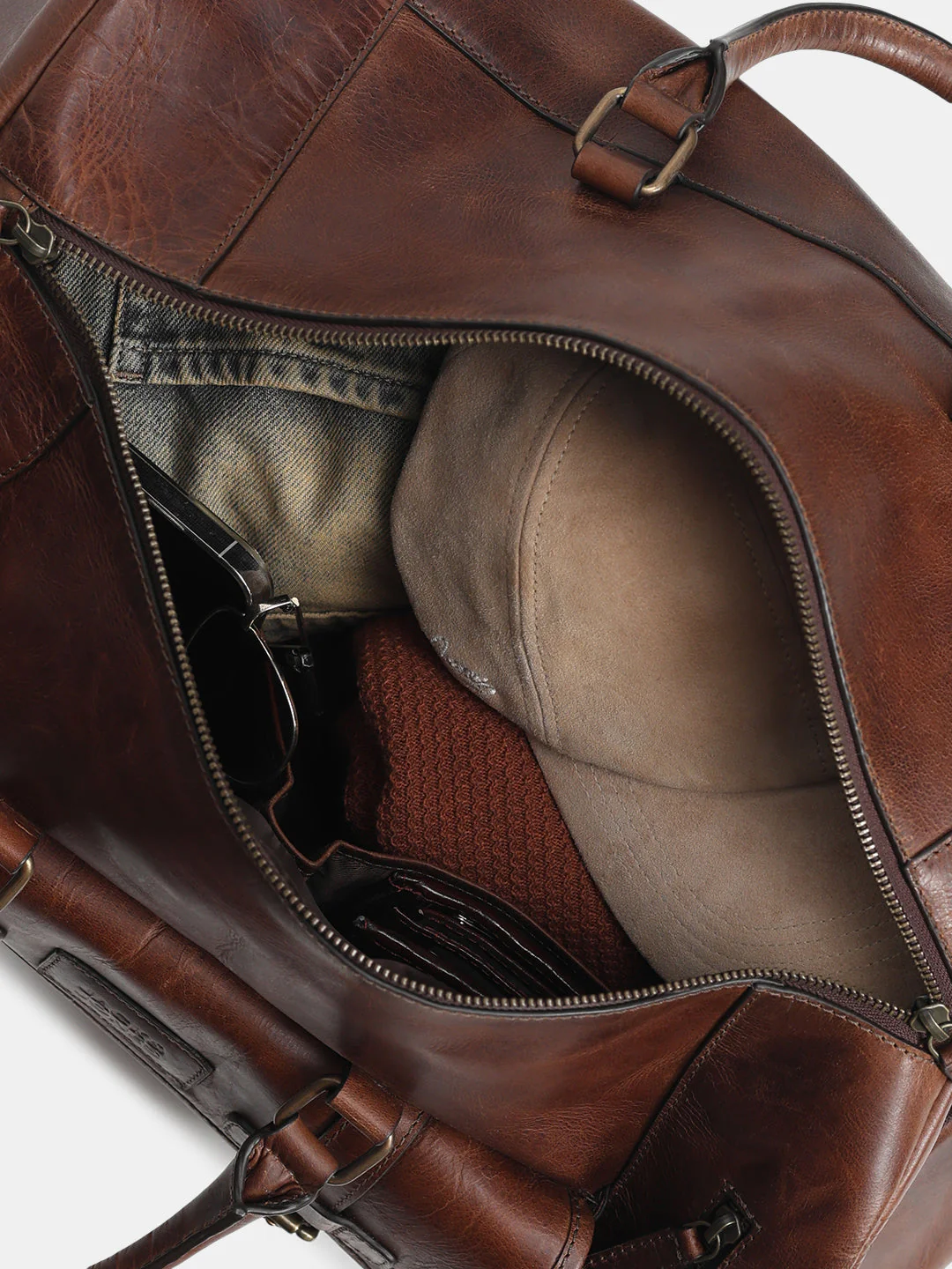 Dark Brown Premium Leather Duffle Bag - Image 9