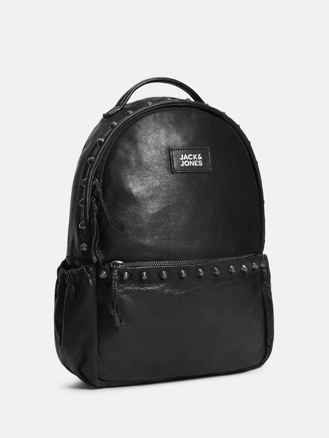 Black Studded Leather Backpack - Image 2