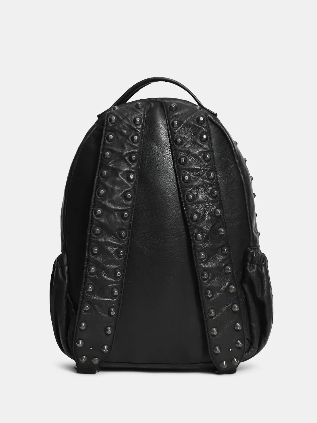 Black Studded Leather Backpack - Image 4