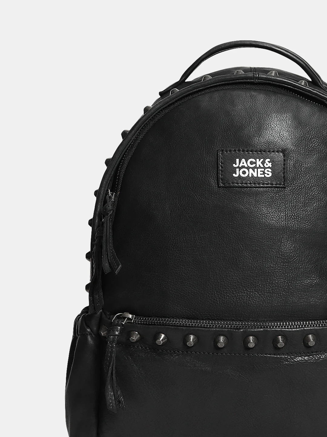 Black Studded Leather Backpack - Image 5