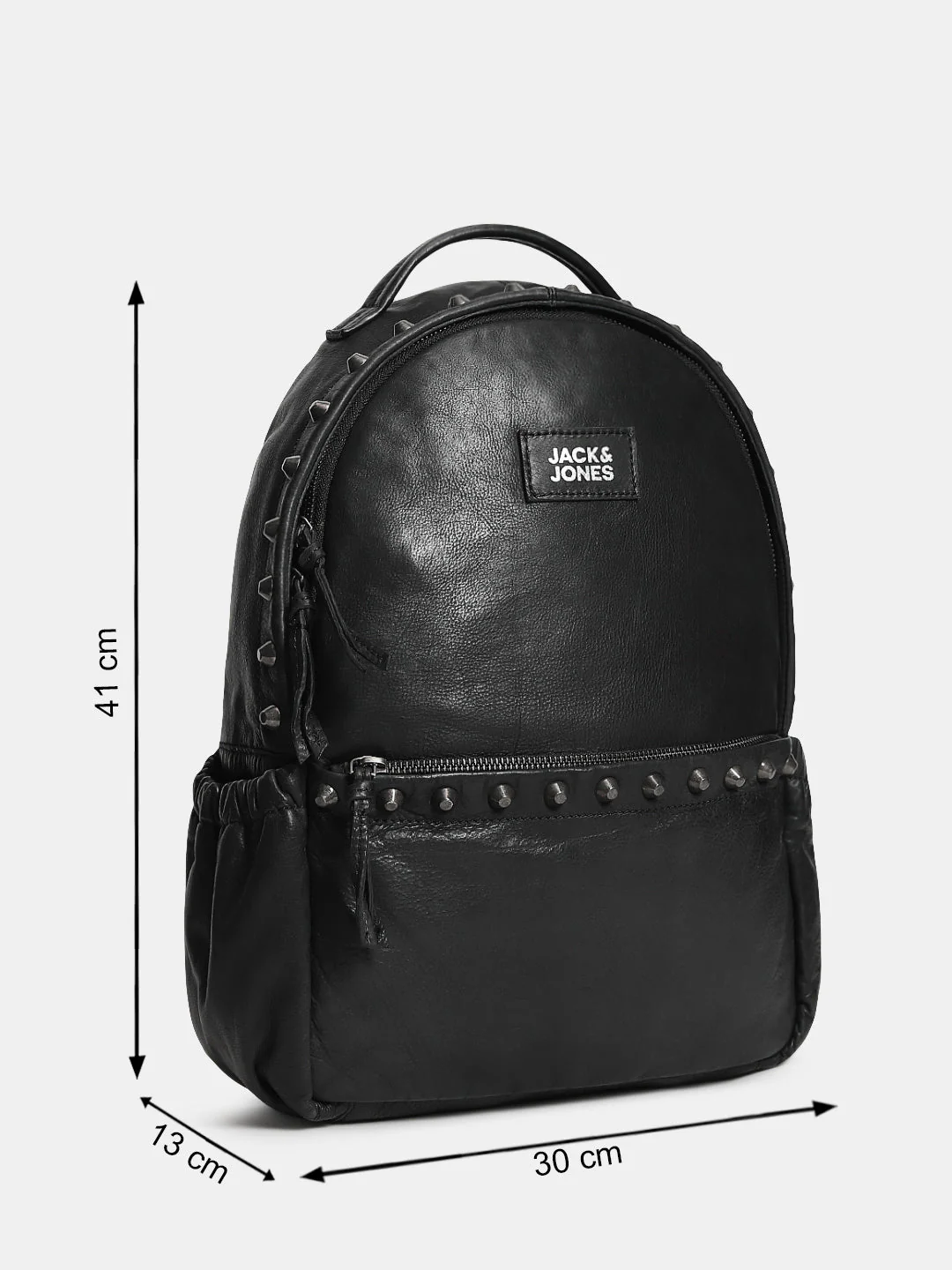 Black Studded Leather Backpack - Image 8