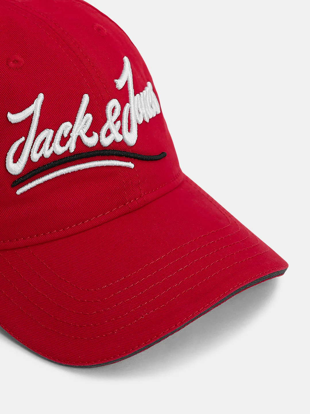 Red Cursive Logo Baseball Cap - Image 4
