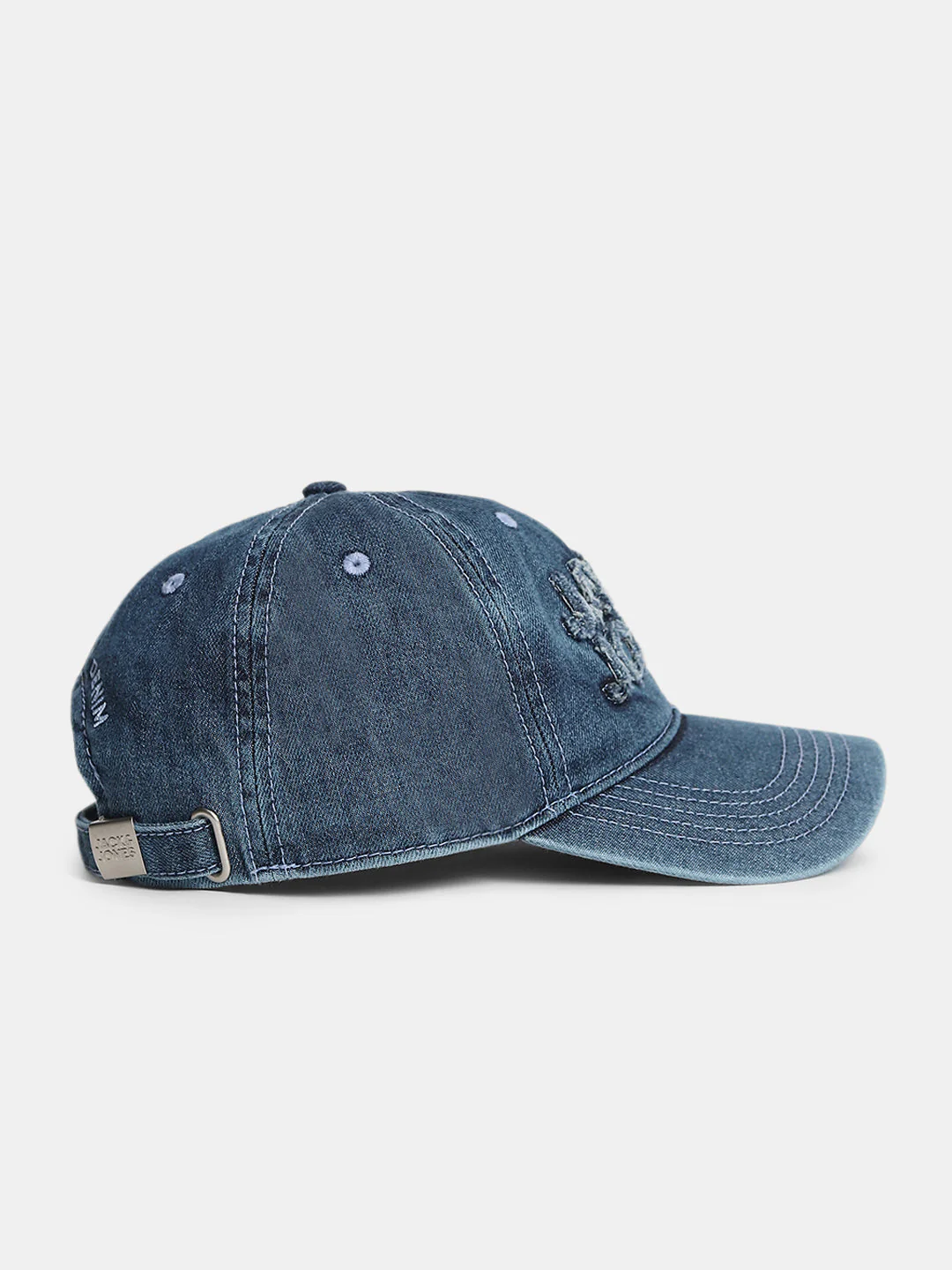 Blue Ripped Faded Denim Cap - Image 3