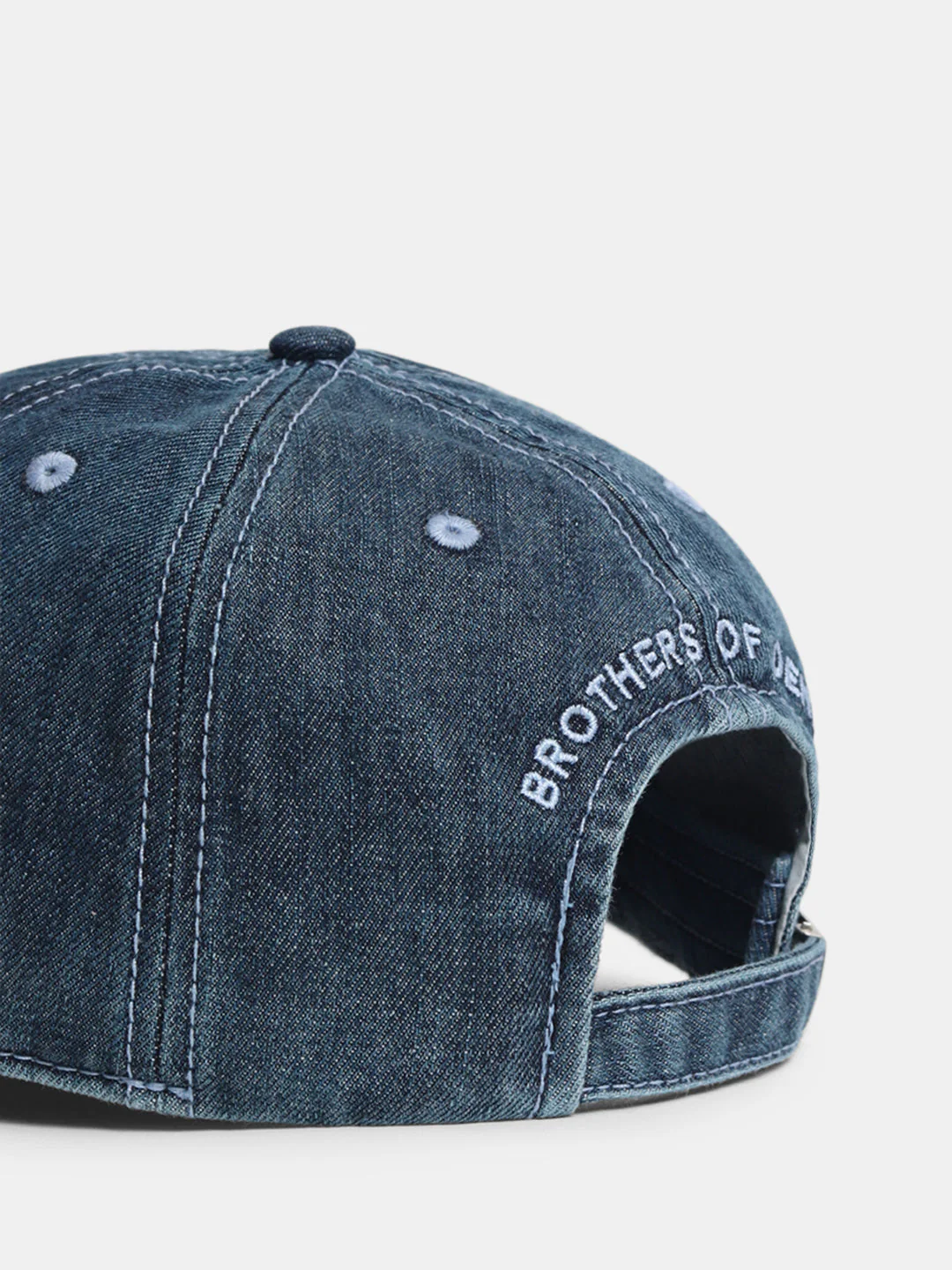 Blue Ripped Faded Denim Cap - Image 5