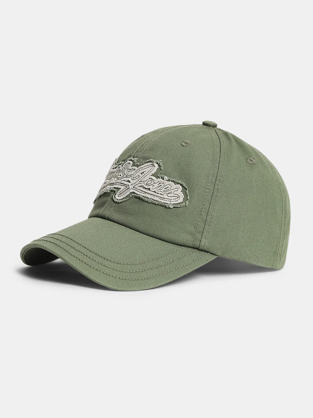 Green Ripped Cotton Baseball Cap - Image 2