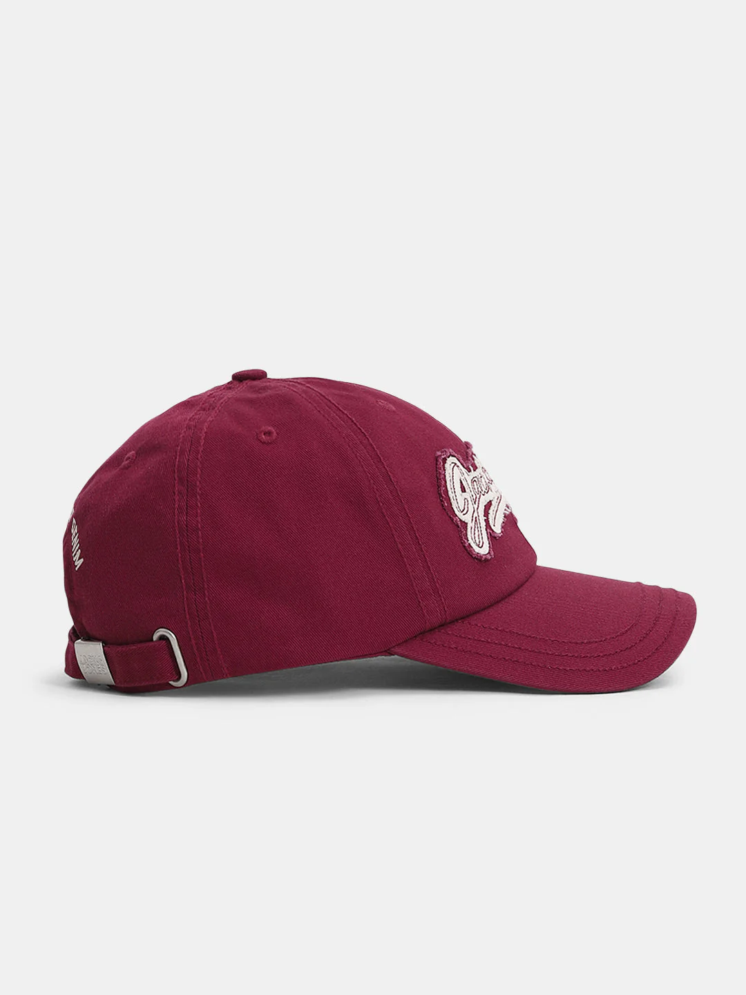 Maroon Ripped Logo Baseball Cap - Image 3