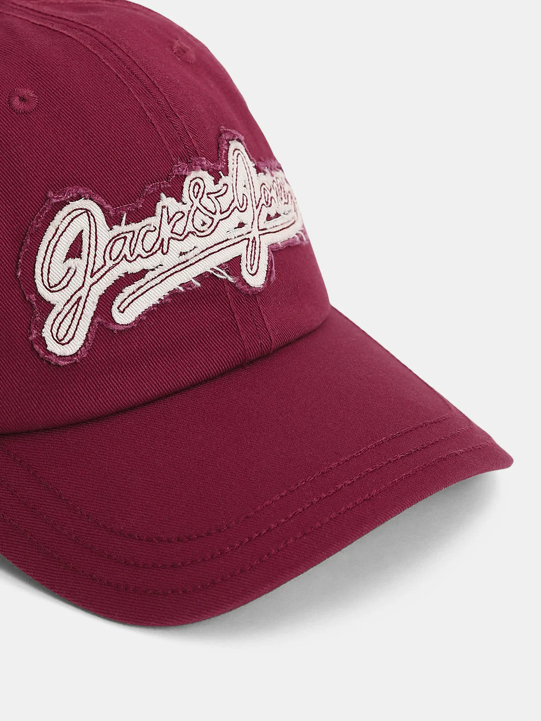 Maroon Ripped Logo Baseball Cap - Image 4