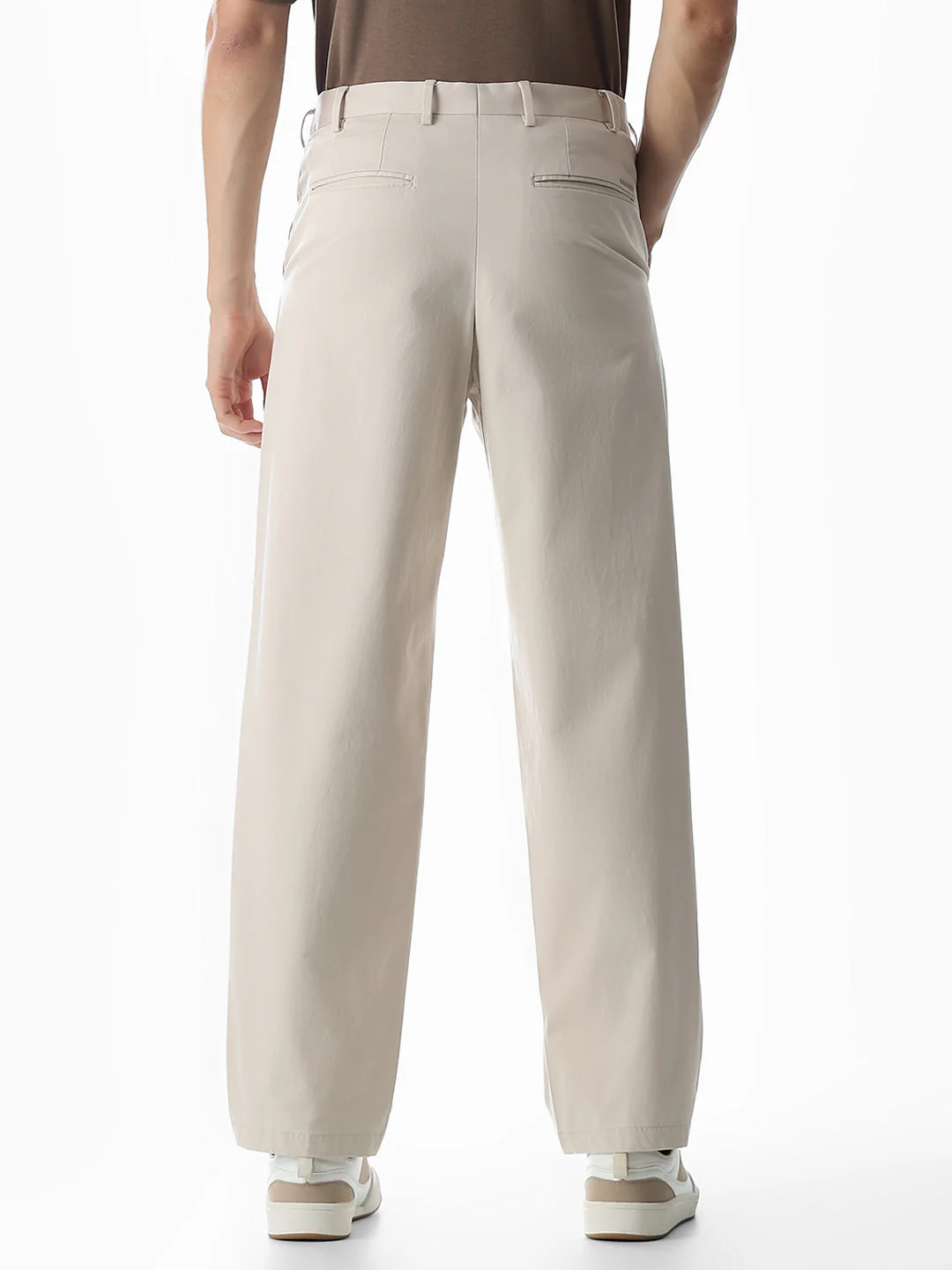 Beige Low Rise Regular Fit Pants - Image 3
