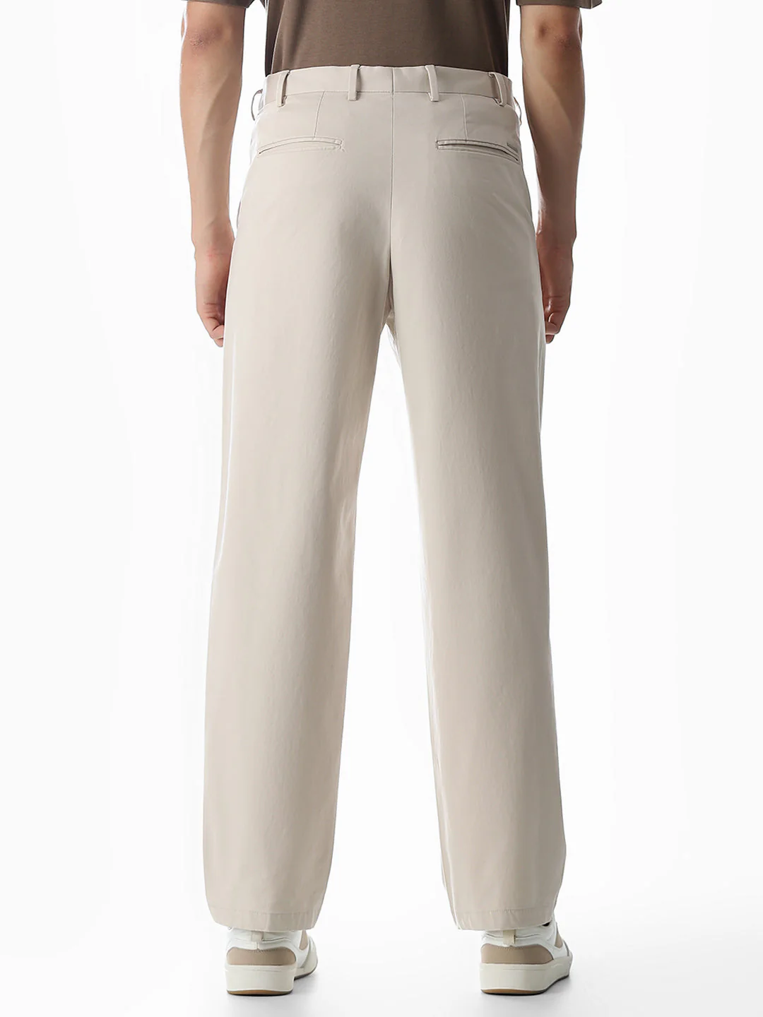 Beige Low Rise Regular Fit Pants - Image 9