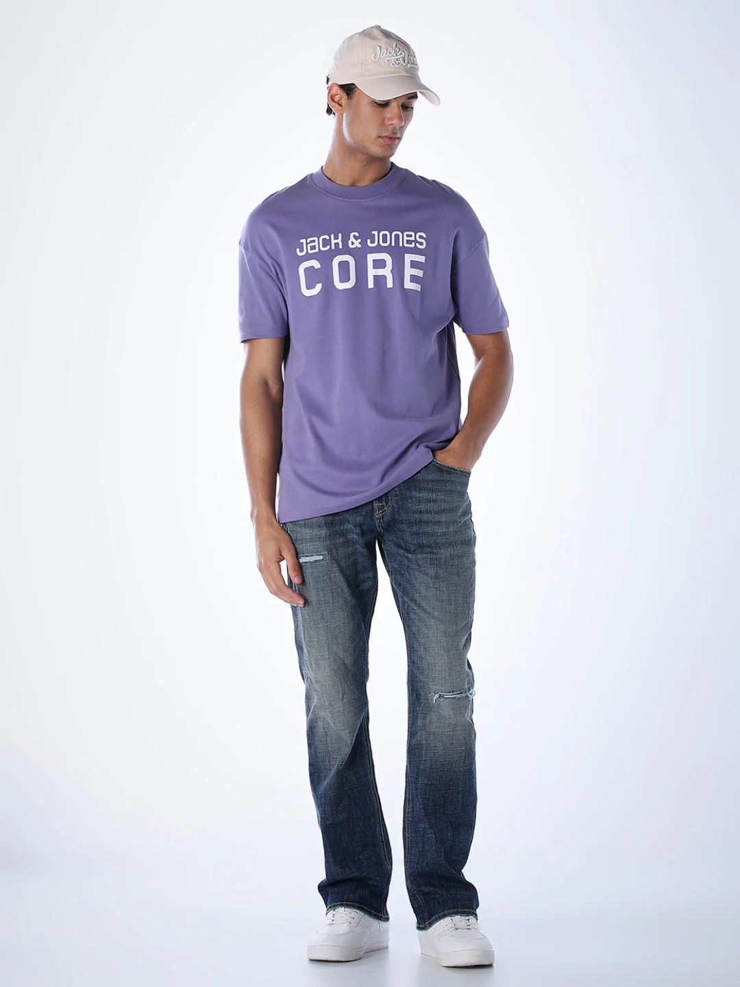 Mildly Distressed Cliff Bootcut Jeans - Image 6