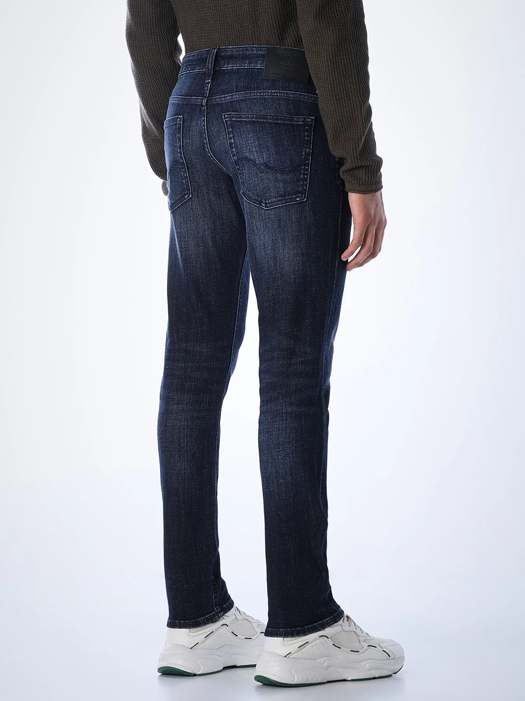 5 Pocket Glenn Slim Fit Jeans - Dark Blue - Image 3