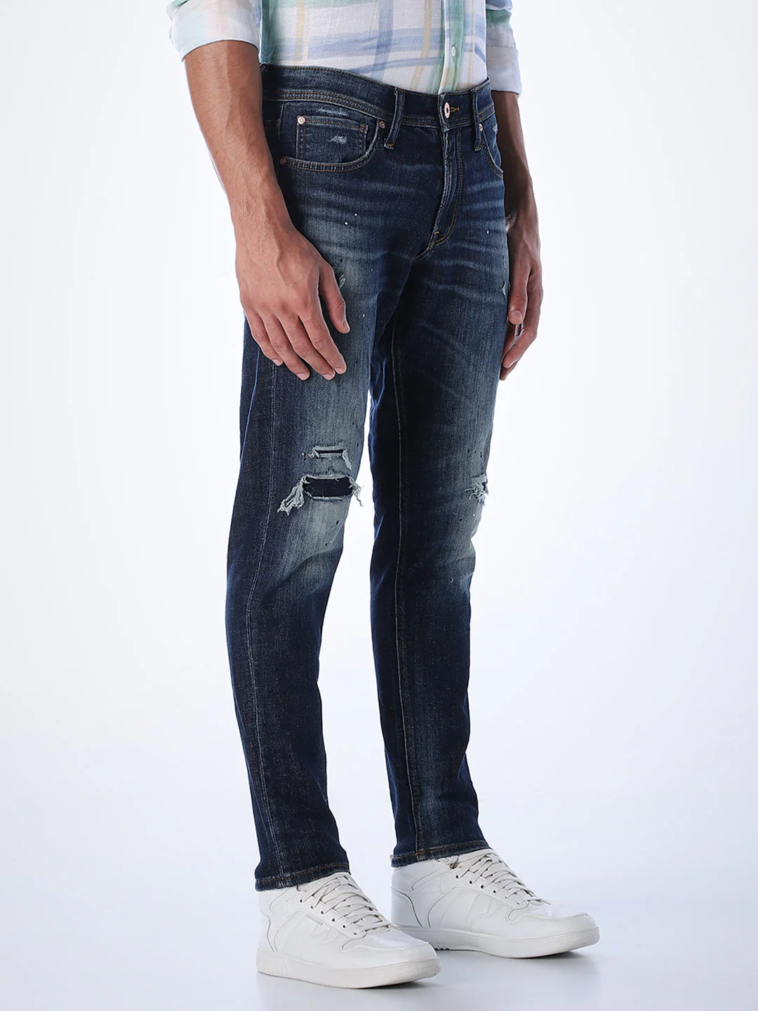 Heavily Distressed Slim Fit Jeans - Image 2