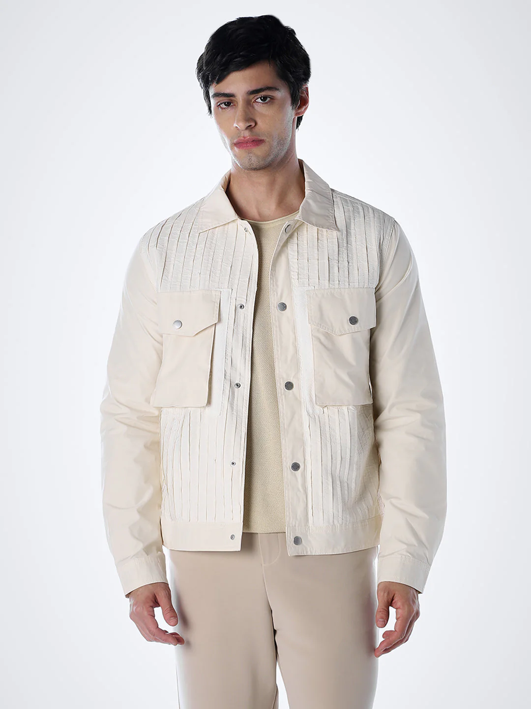 Oversized Chest Pockets Utility Jacket - Image 2