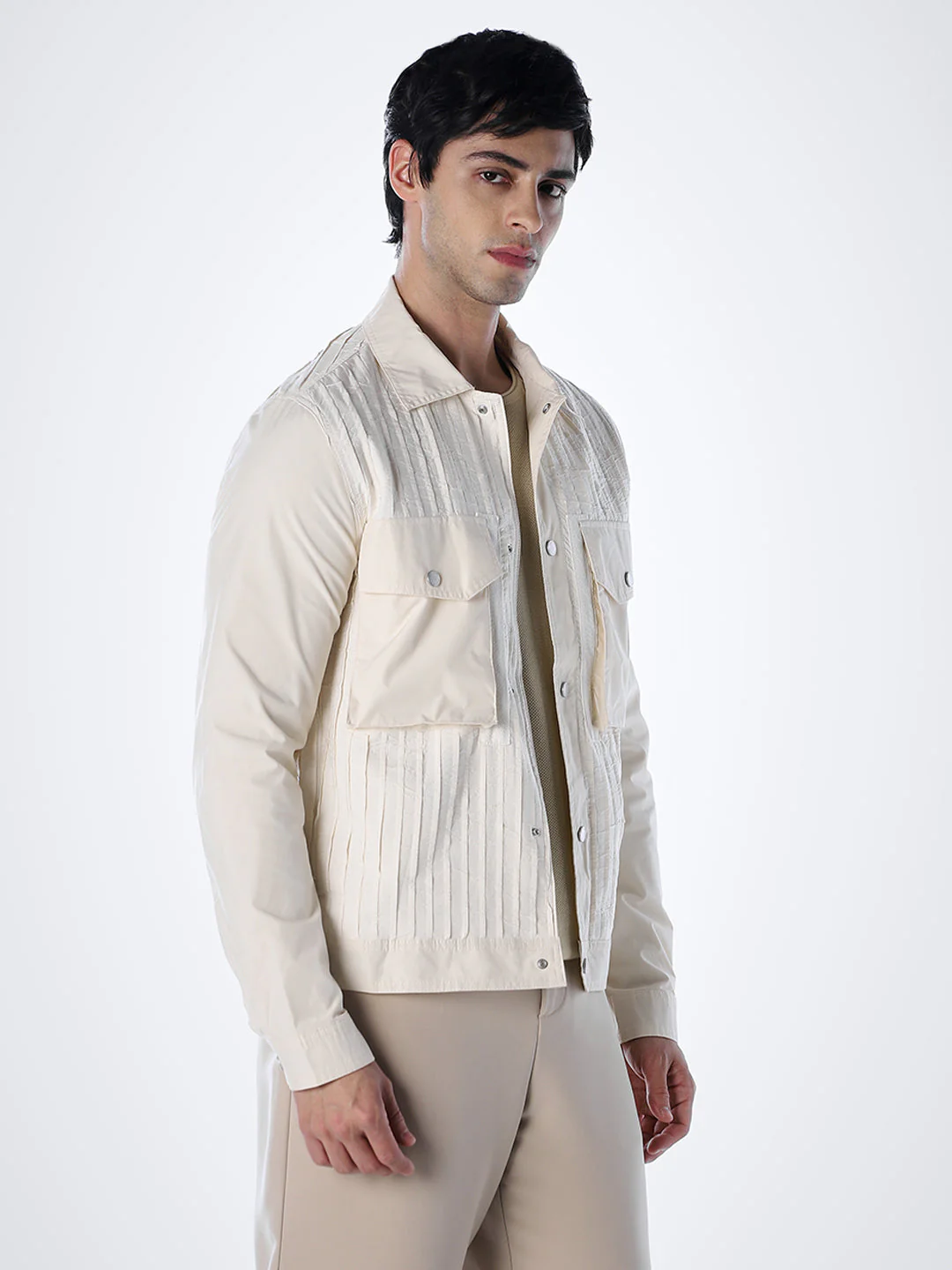 Oversized Chest Pockets Utility Jacket - Image 3