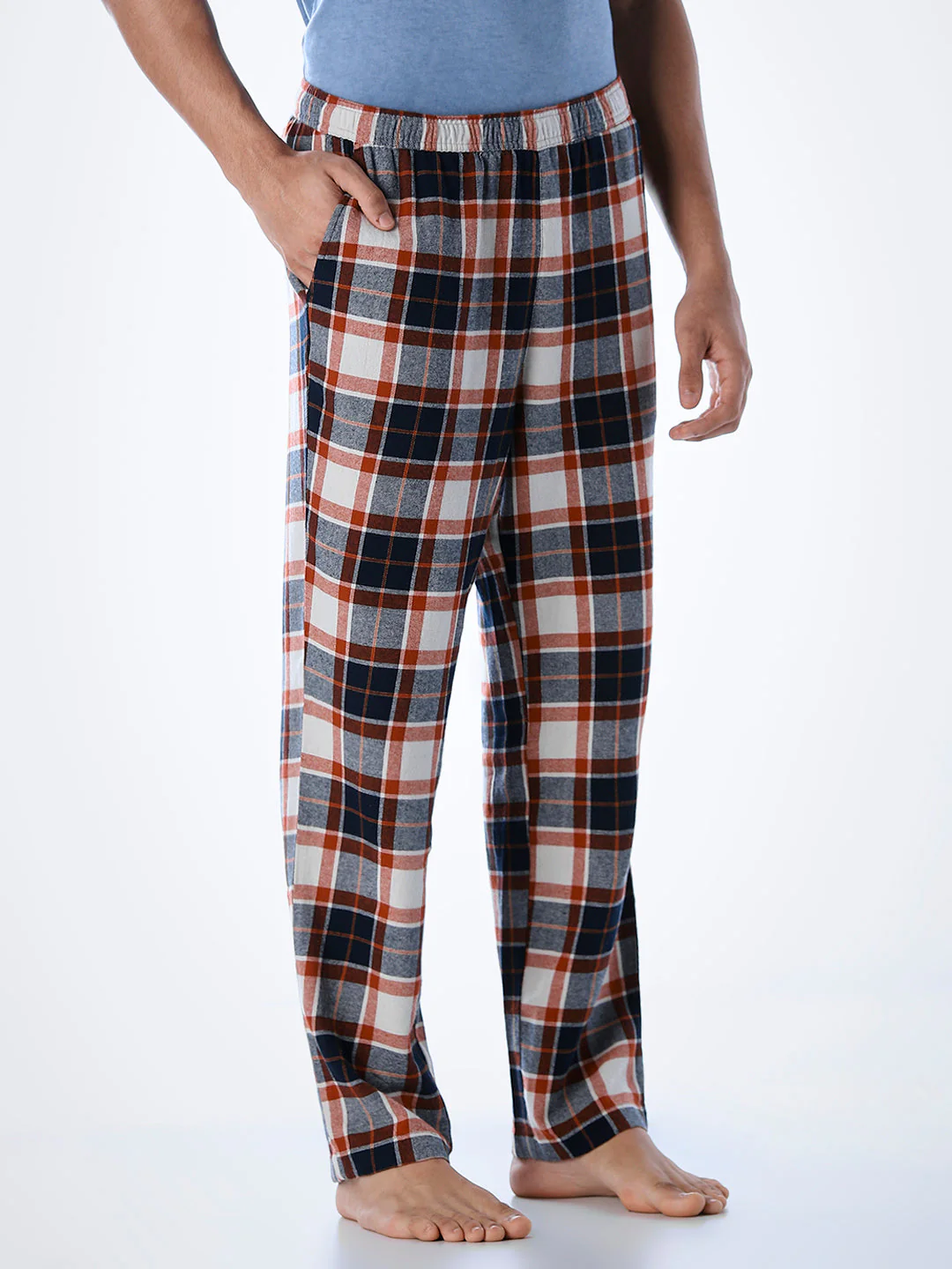 Check Cotton Pyjamas - Red - Image 3
