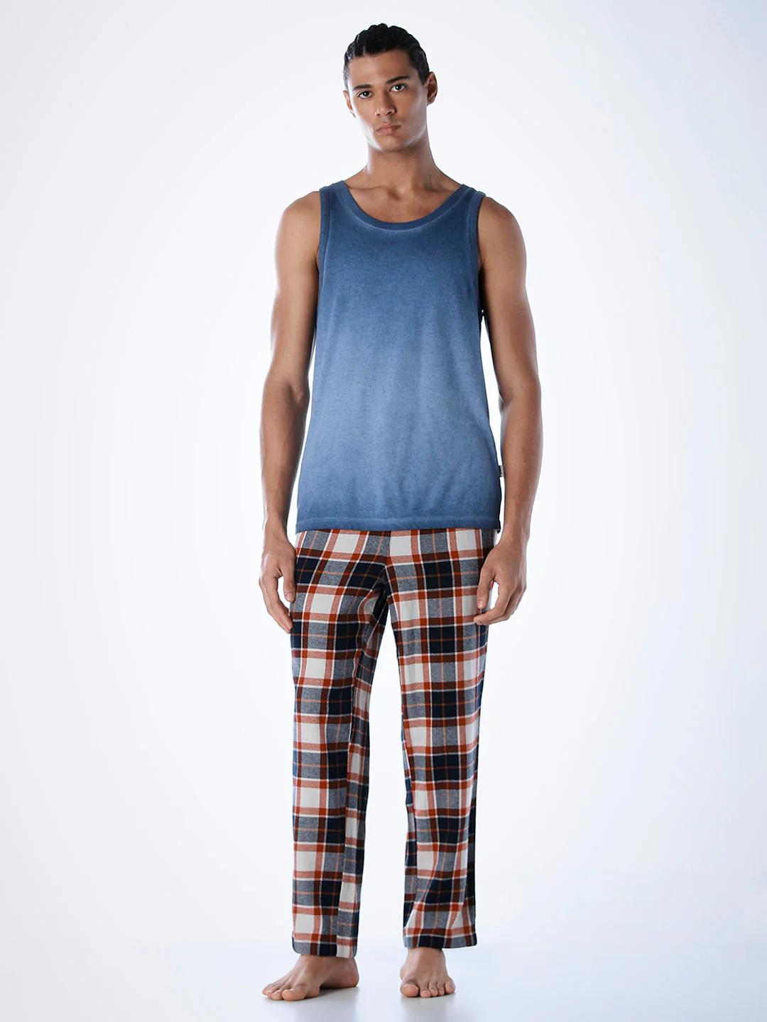 Check Cotton Pyjamas - Red - Image 6