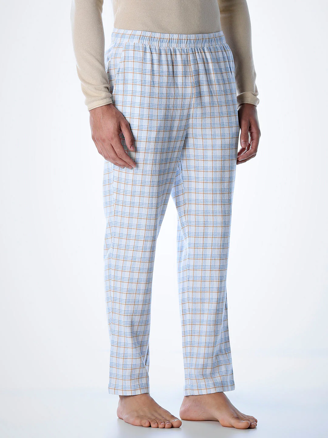Check Cotton Pyjamas - White - Image 3