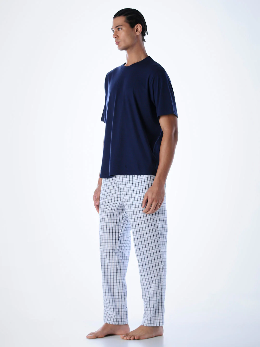 Cotton T-shirt & Pyjamas Set - Dark Blue - Image 3