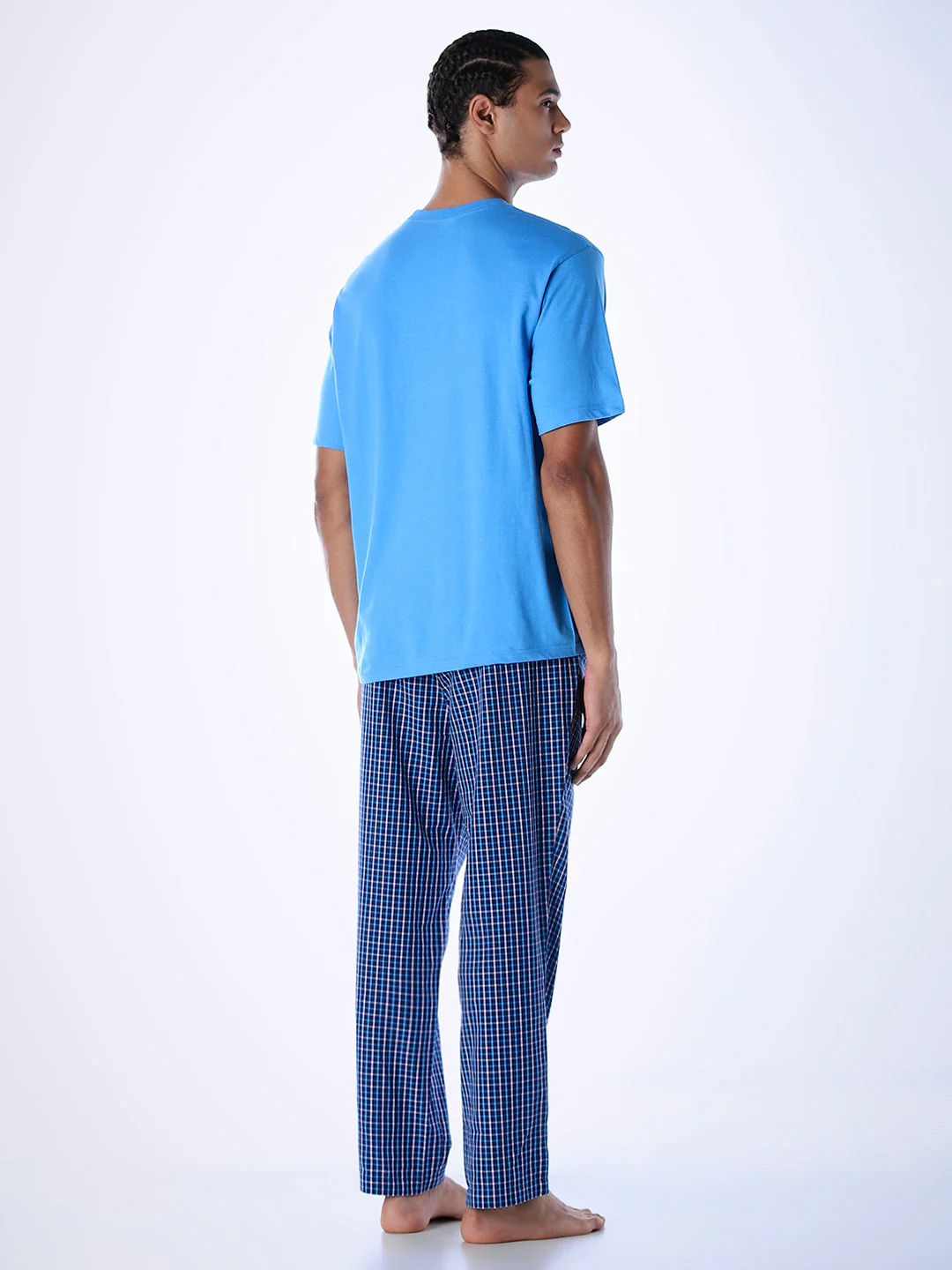 Cotton T-shirt & Pyjamas Set - Blue - Image 4