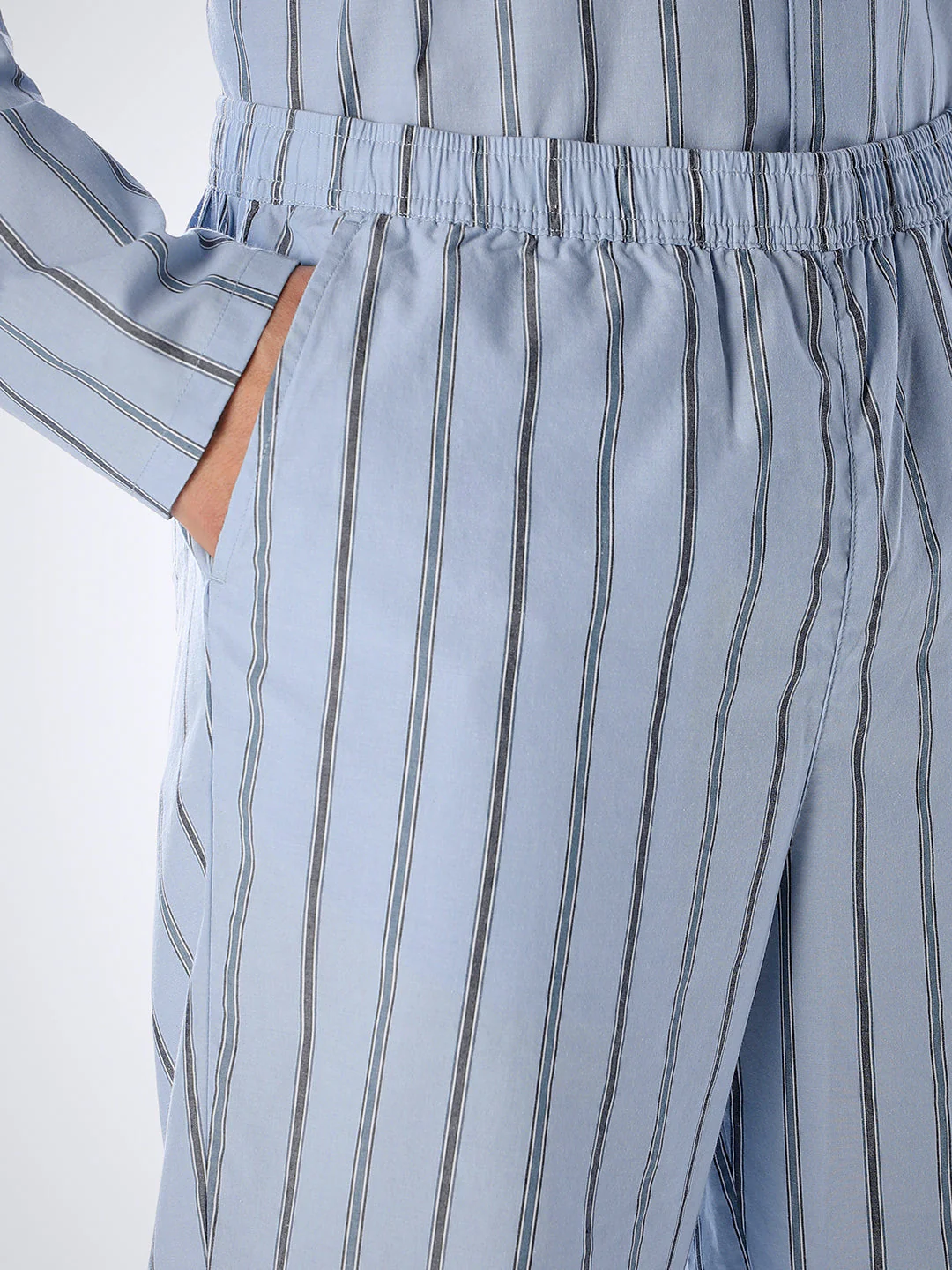 Striped Shirt & Pyjamas Set - Blue - Image 6