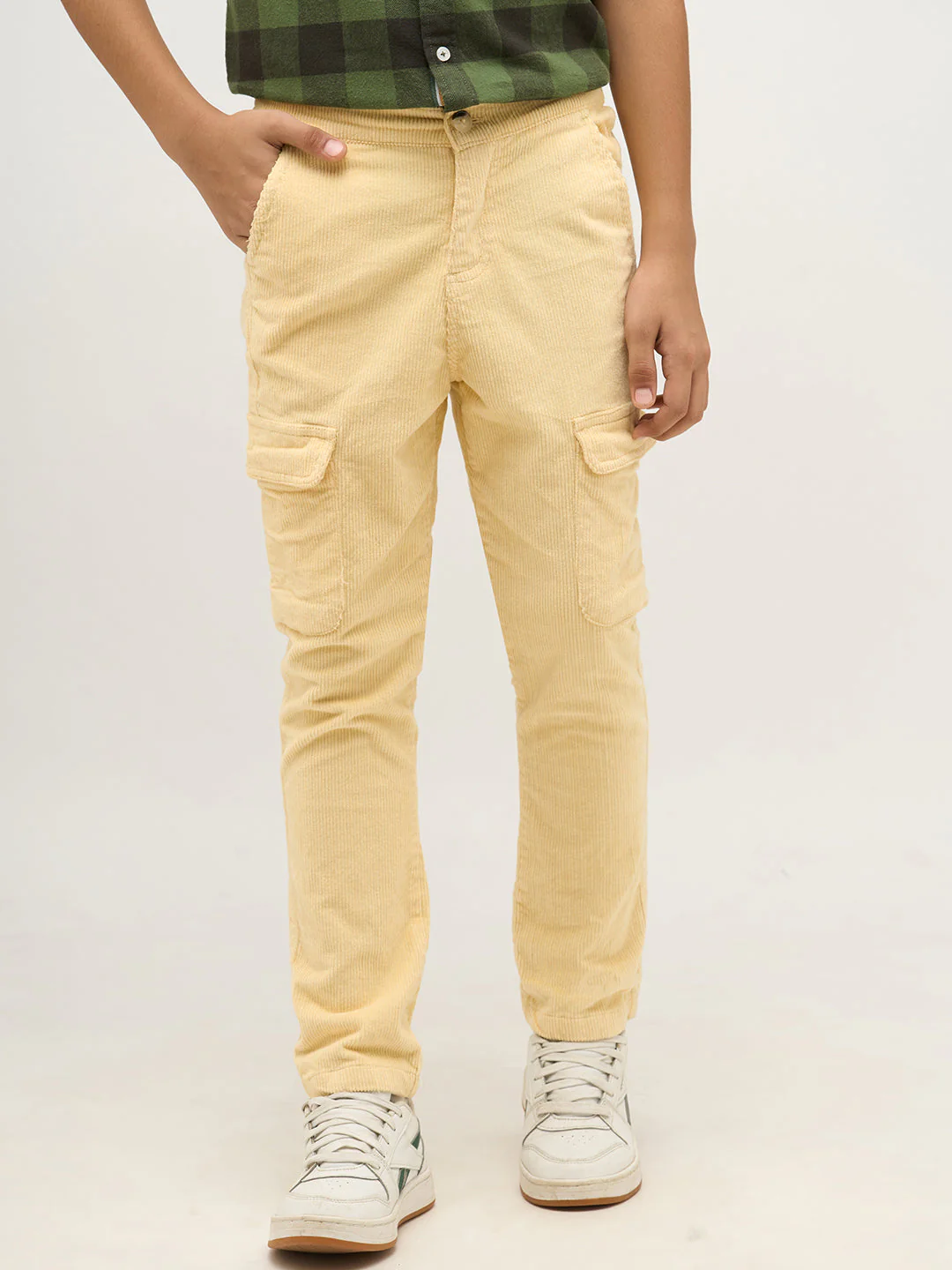 Boys Beige Corduroy Pants - Image 2