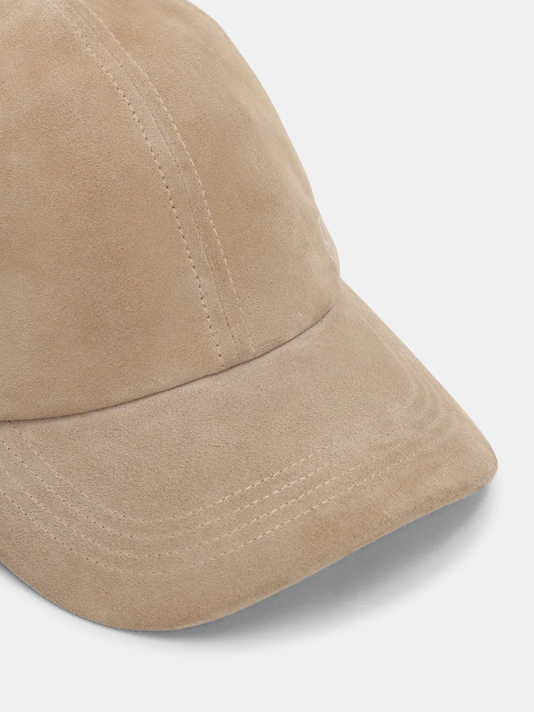 Premium Suede Logo Cap - Beige - Image 4