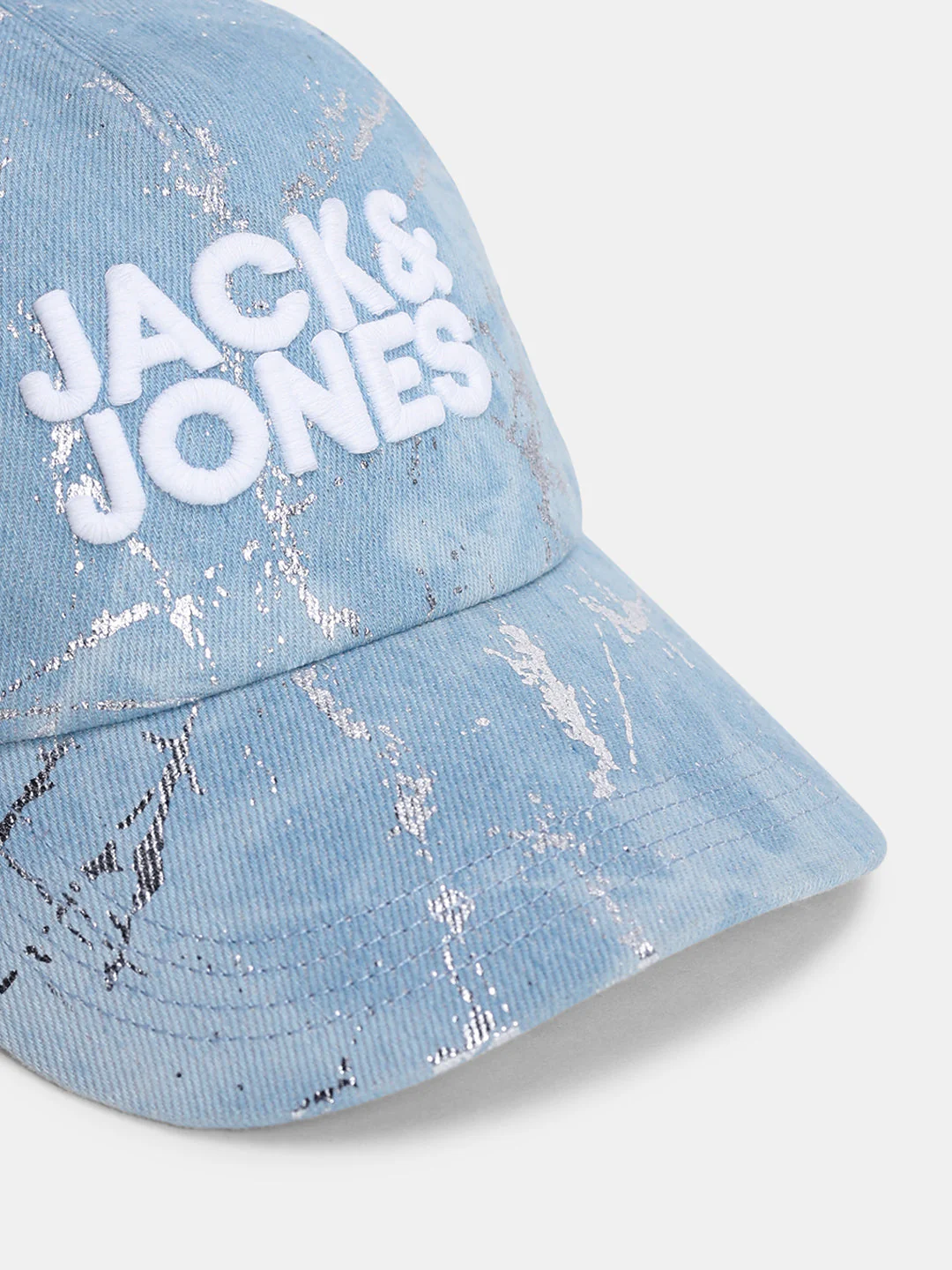 Foil Detail Denim Cap - Image 4