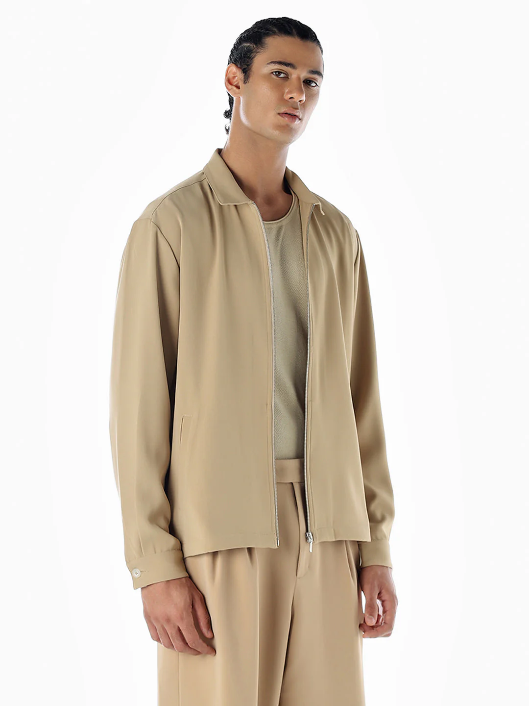 Zip-Through Oversized Shirt - Image 3