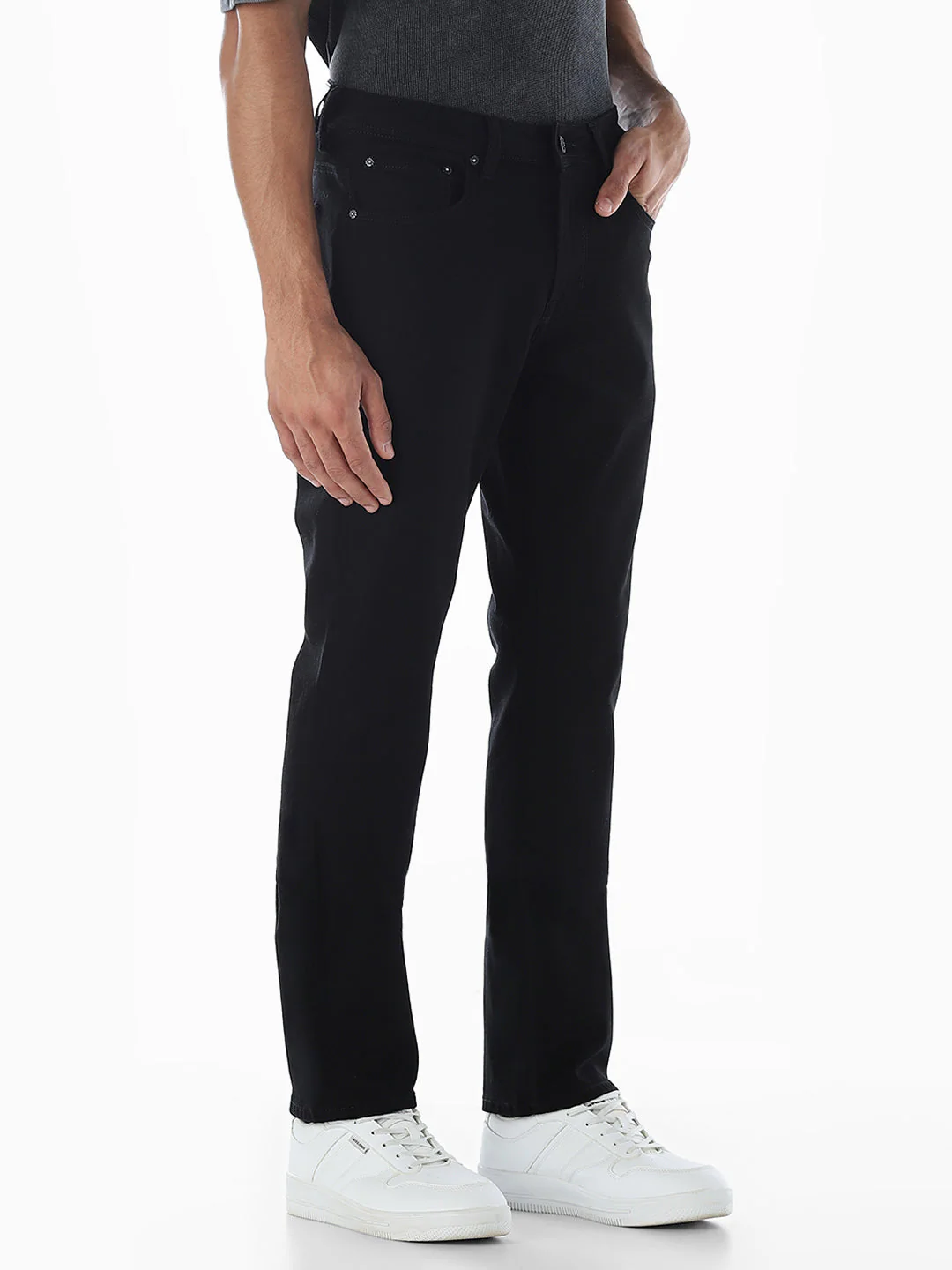 5 Pocket Clark Regular Fit Jeans - Black - Image 2