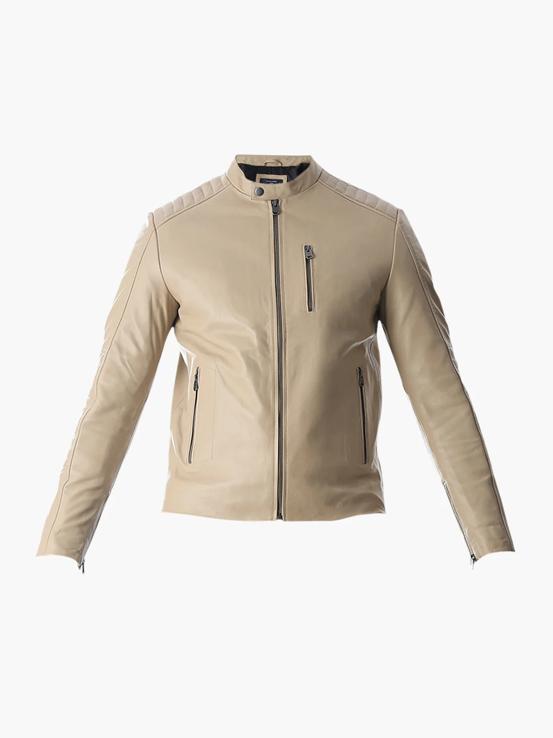 Beige Lisbon Leather Jacket - Image 7