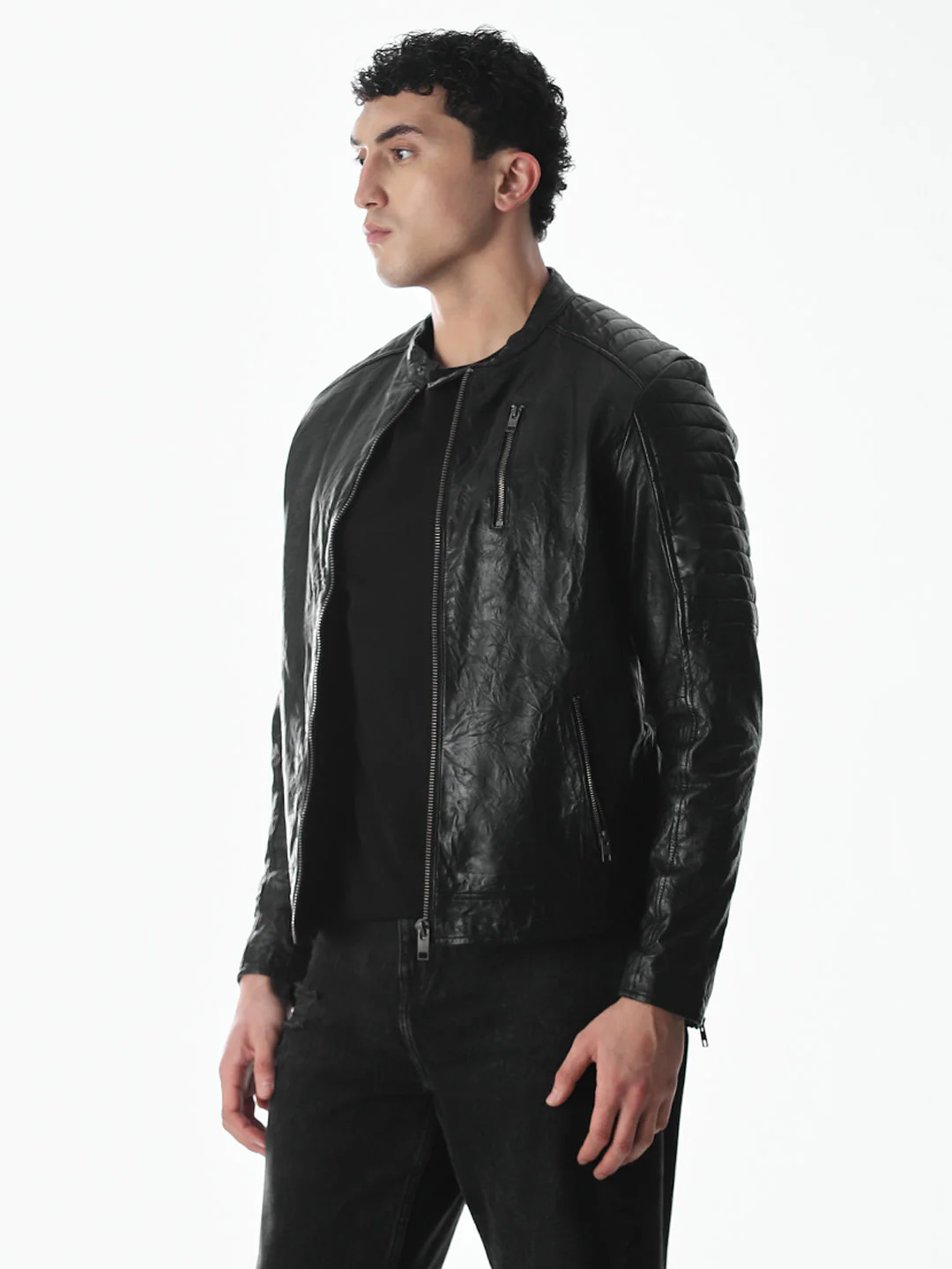 Black Norway Premium Leather Jacket - Image 2
