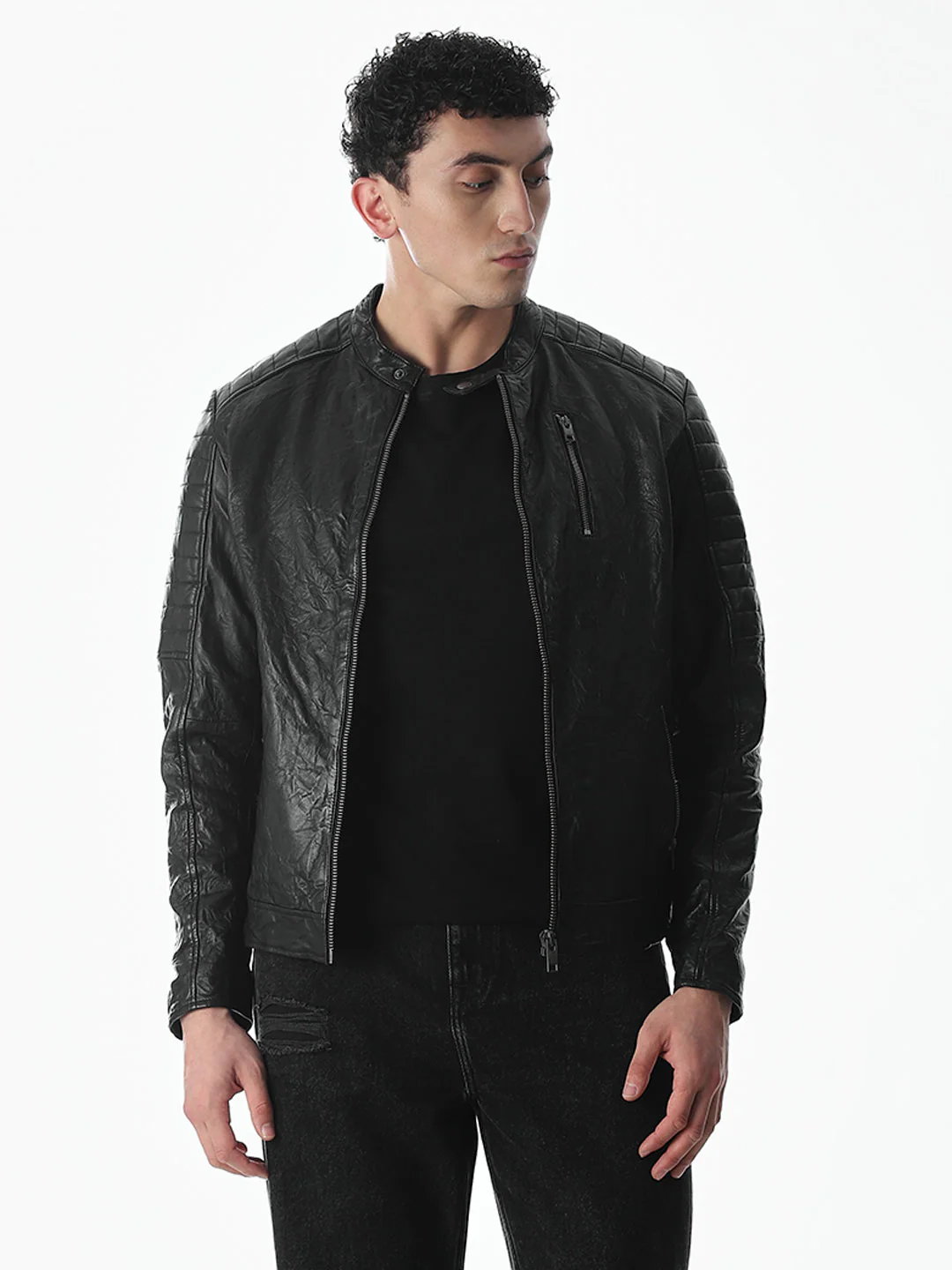 Black Norway Premium Leather Jacket - Image 3