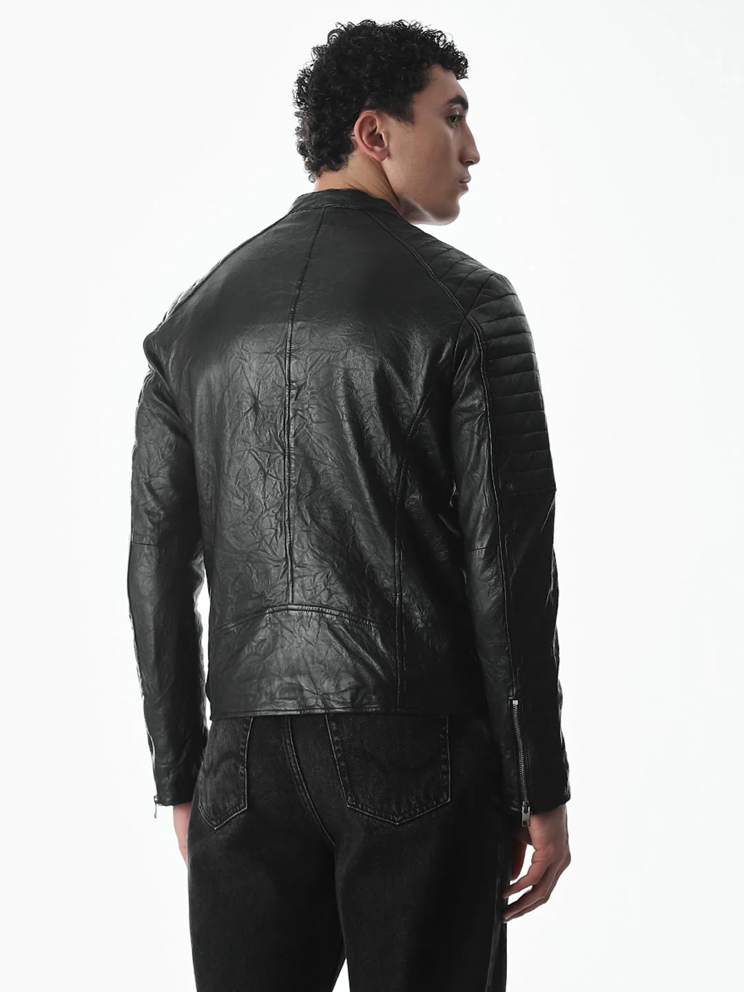 Black Norway Premium Leather Jacket - Image 4