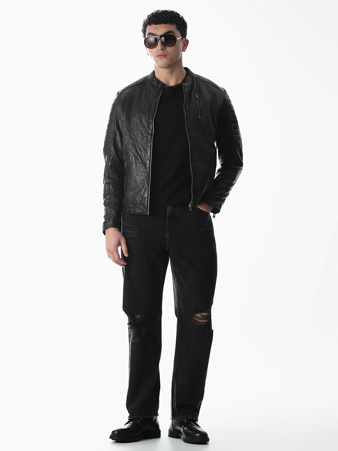 Black Norway Premium Leather Jacket - Image 6