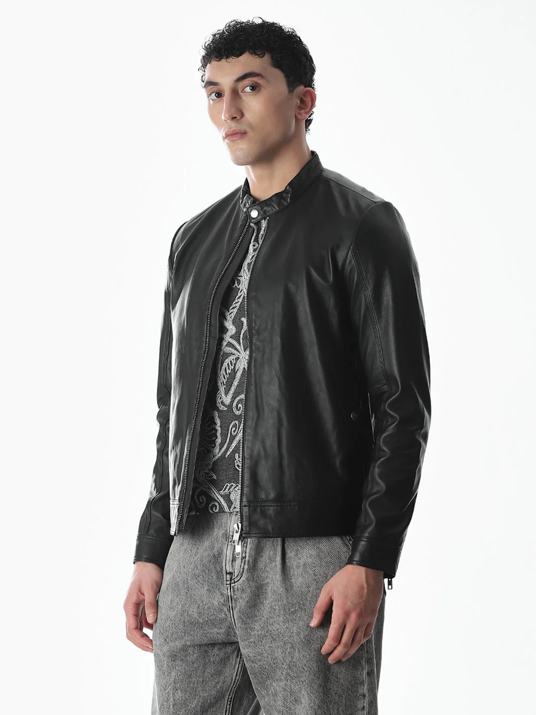 Black Tigor Leather Jacket - Image 3
