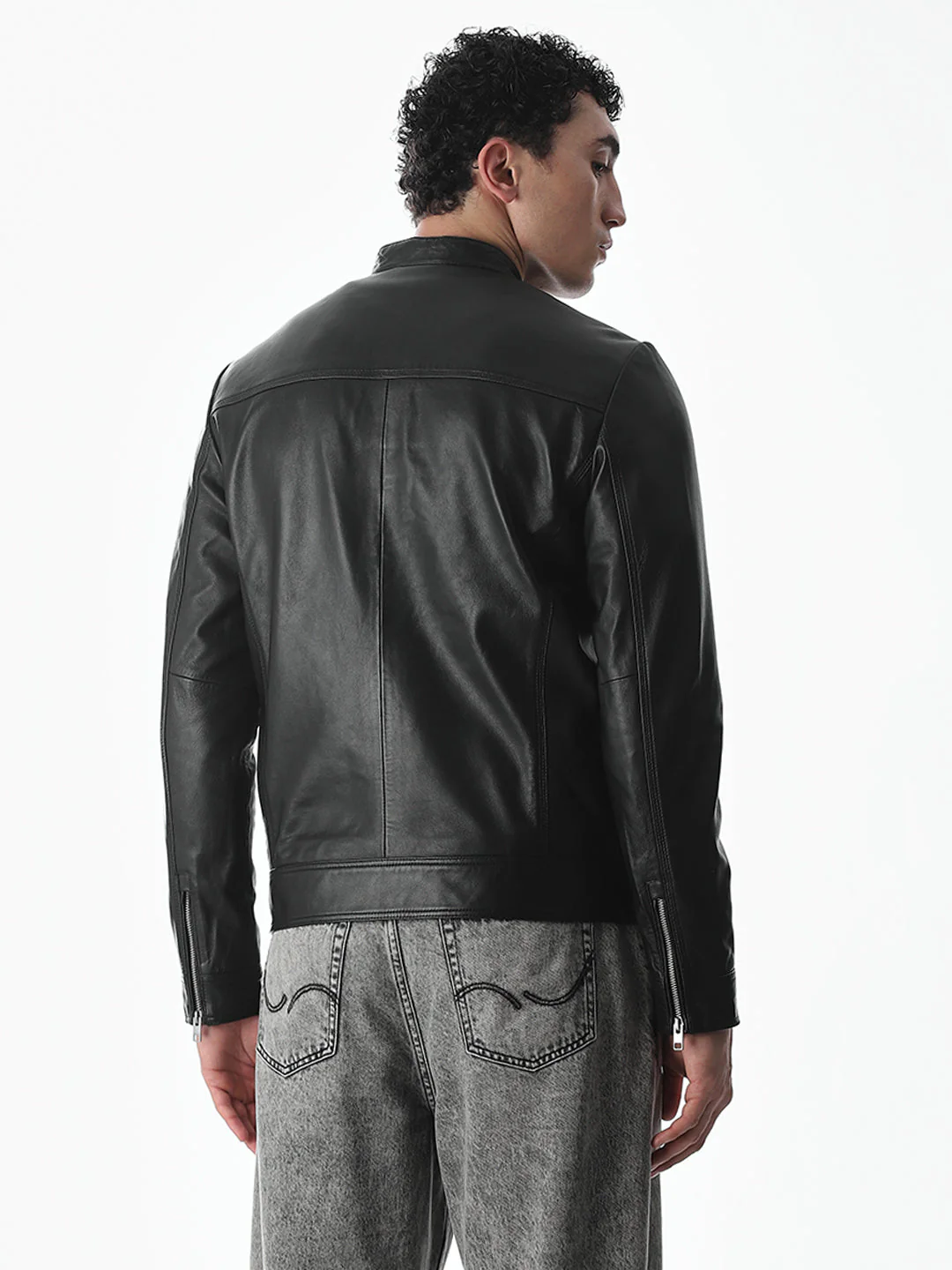 Black Tigor Leather Jacket - Image 4