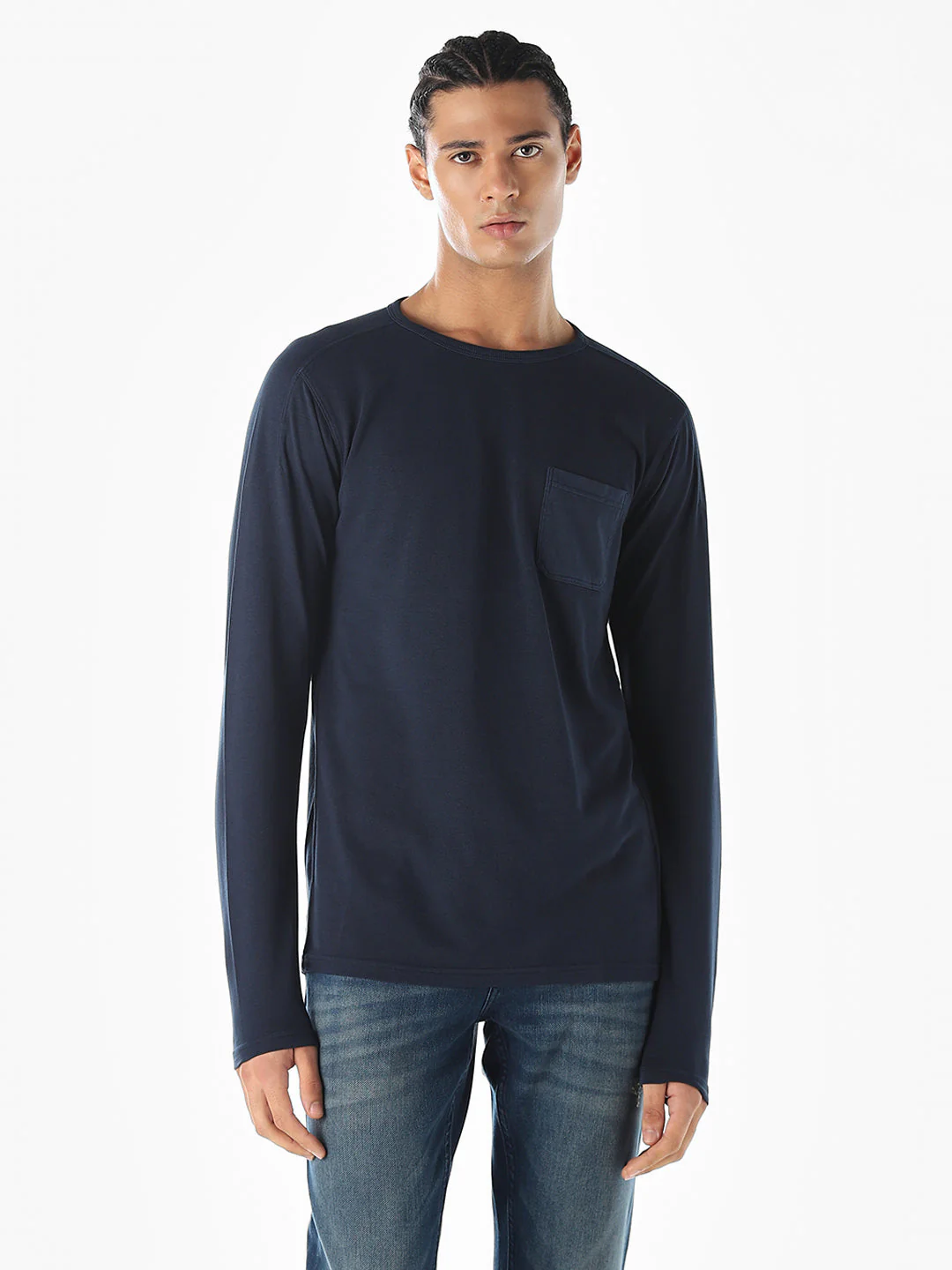 Navy Blue Full Sleeves T-shirt - Image 2