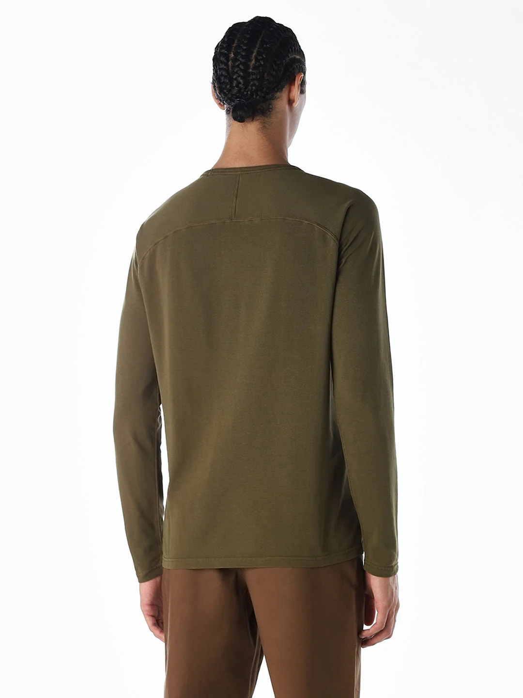 Chest Pocket Full Sleeves T-shirt - Green - Image 4