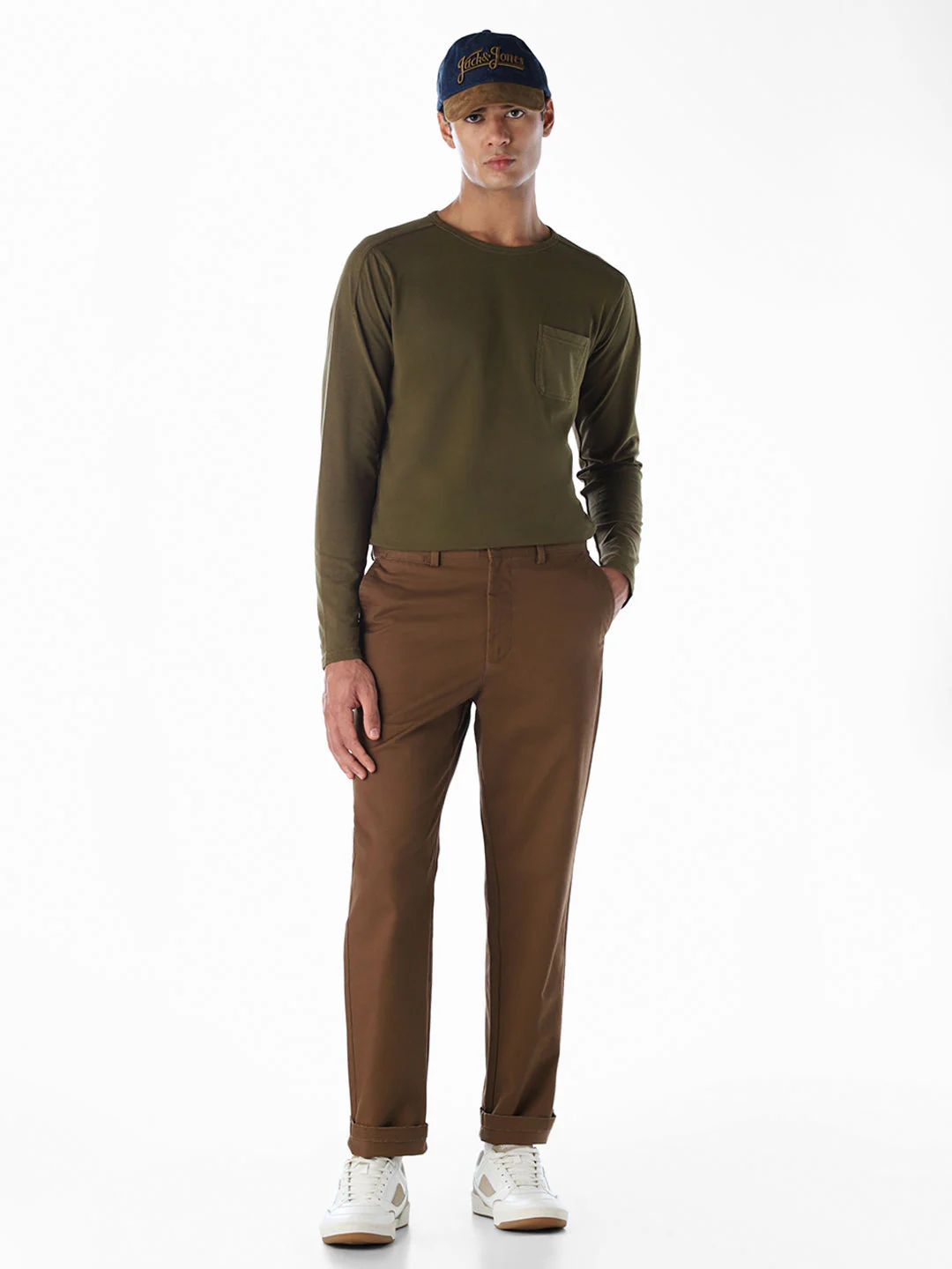Chest Pocket Full Sleeves T-shirt - Green - Image 6