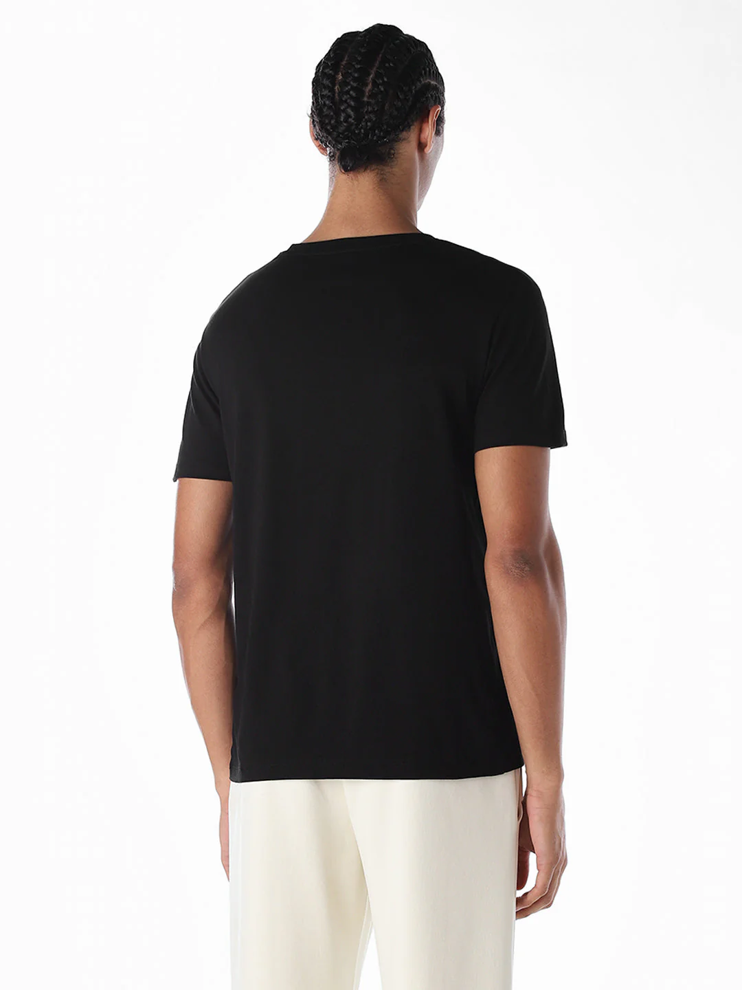 Cotton Regular Fit T-shirt - Black - Image 4
