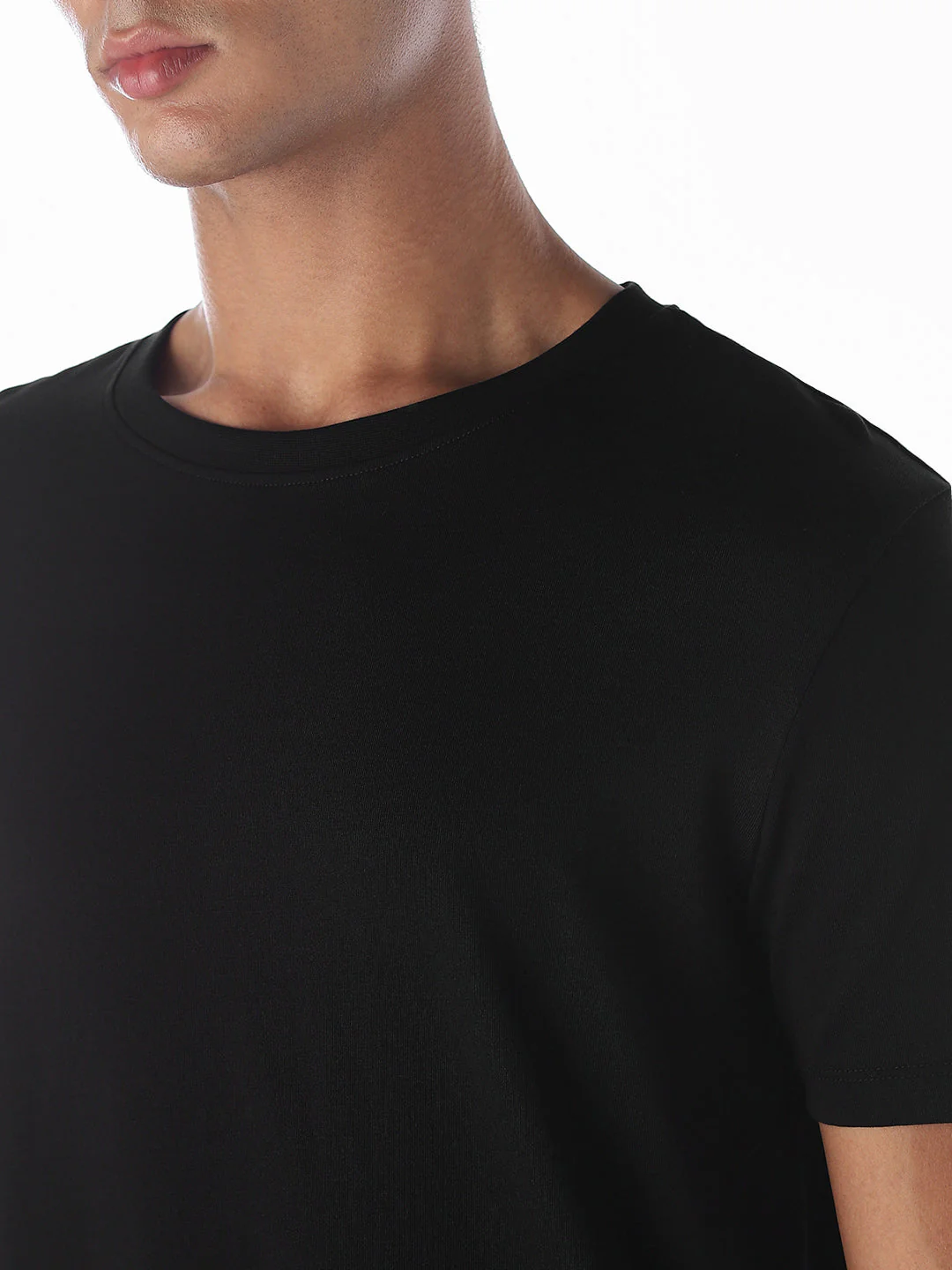 Cotton Regular Fit T-shirt - Black - Image 5