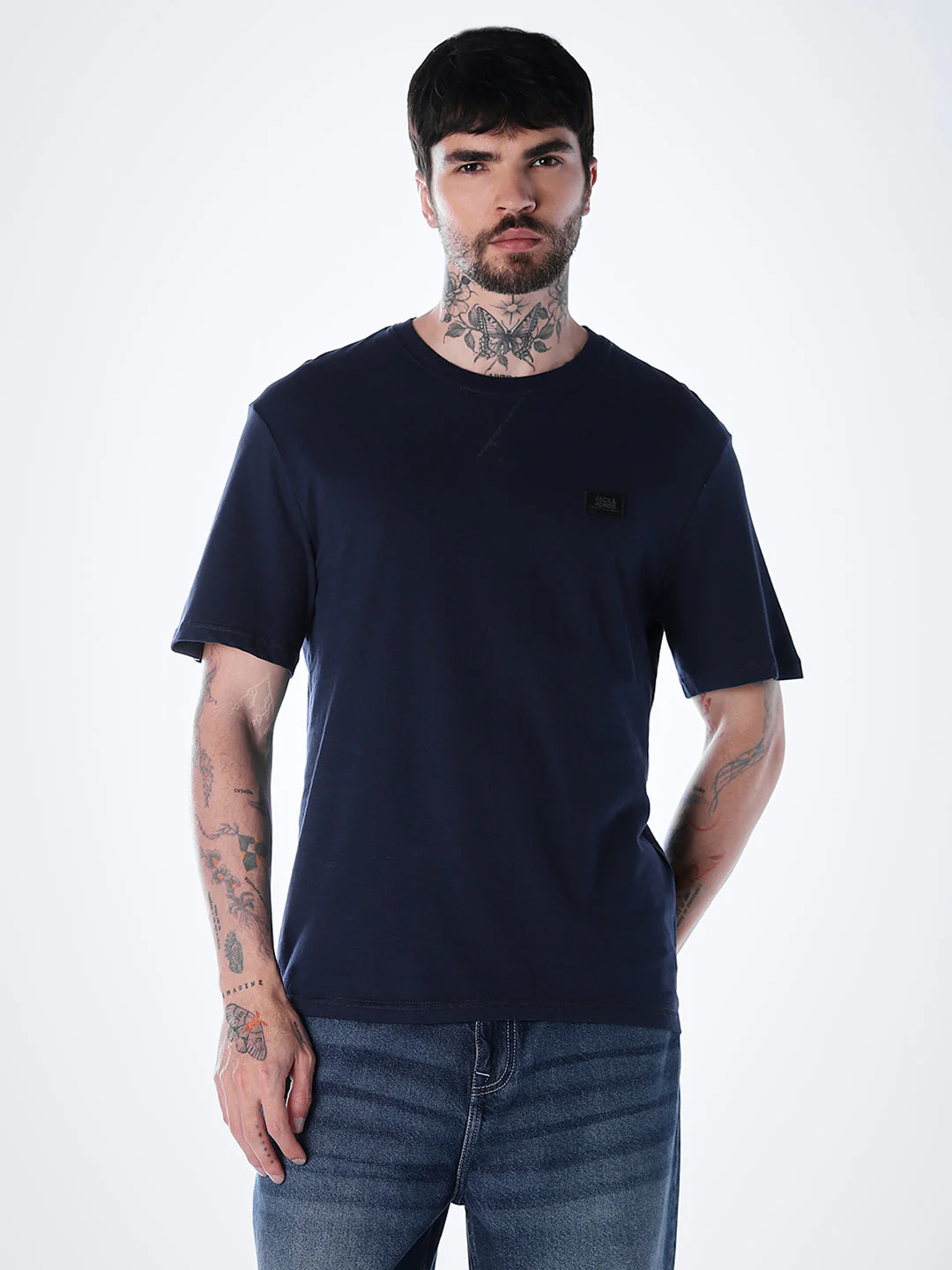 Classic Twill Crew Neck T-shirt - Navy - Image 2