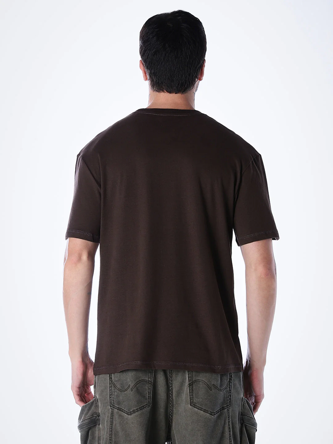 Classic Twill Crew Neck T-shirt - Brown - Image 4