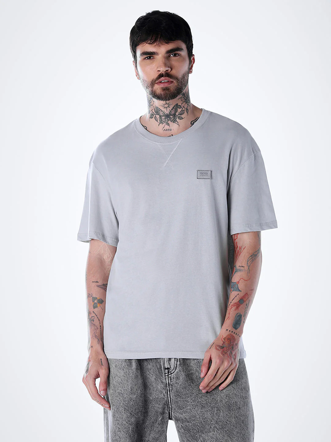 Classic Twill Crew Neck T-shirt - Grey - Image 2