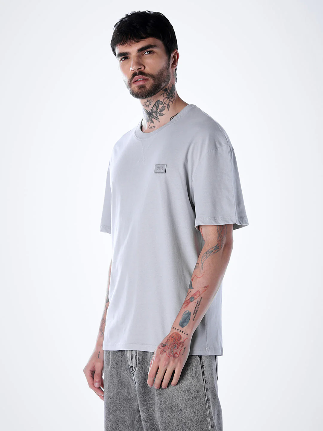 Classic Twill Crew Neck T-shirt - Grey - Image 3