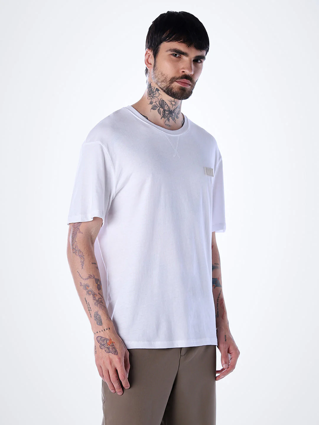 Classic Twill Crew Neck T-shirt - White - Image 3