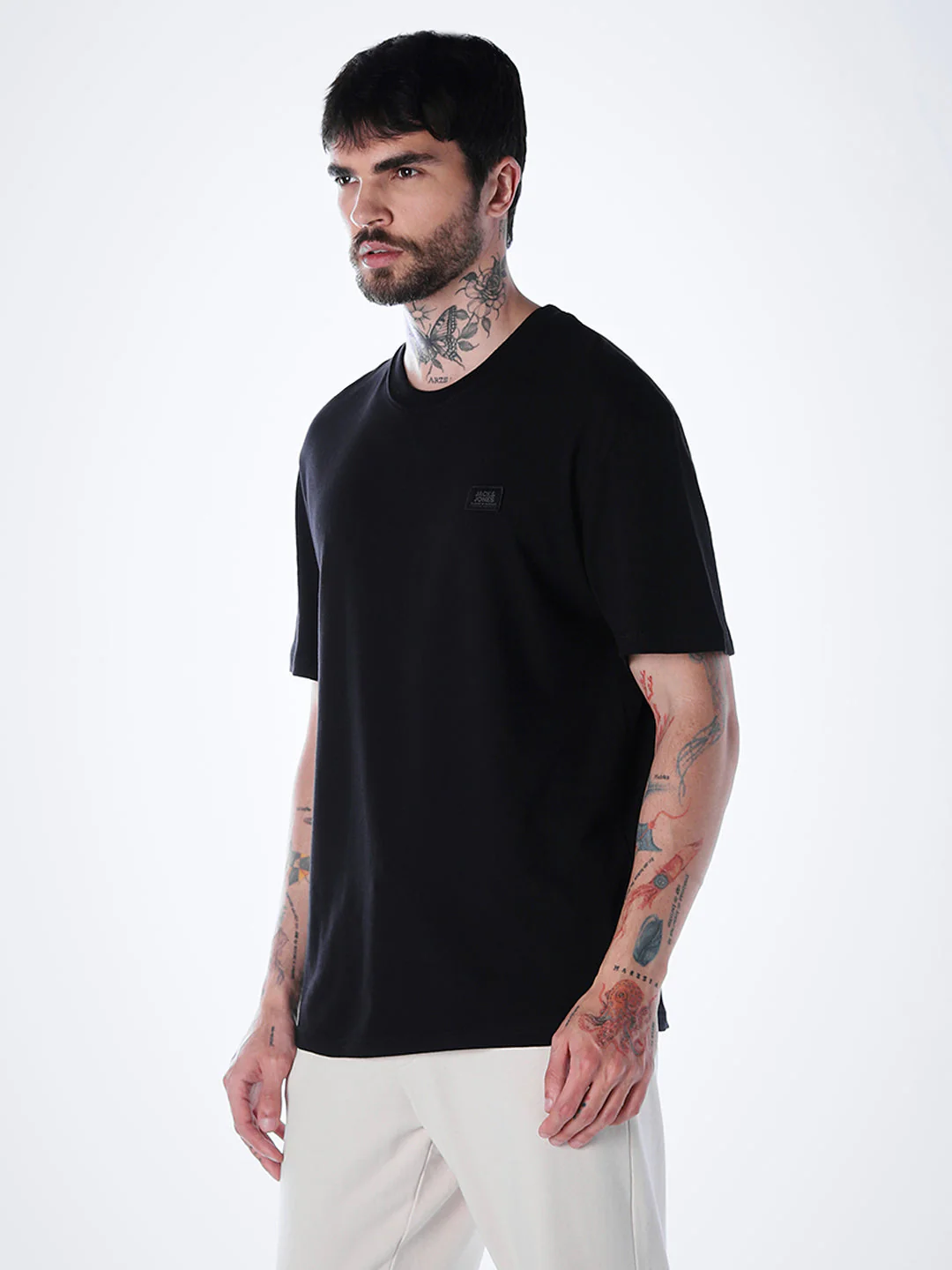 Classic Twill Crew Neck T-shirt - Black - Image 3