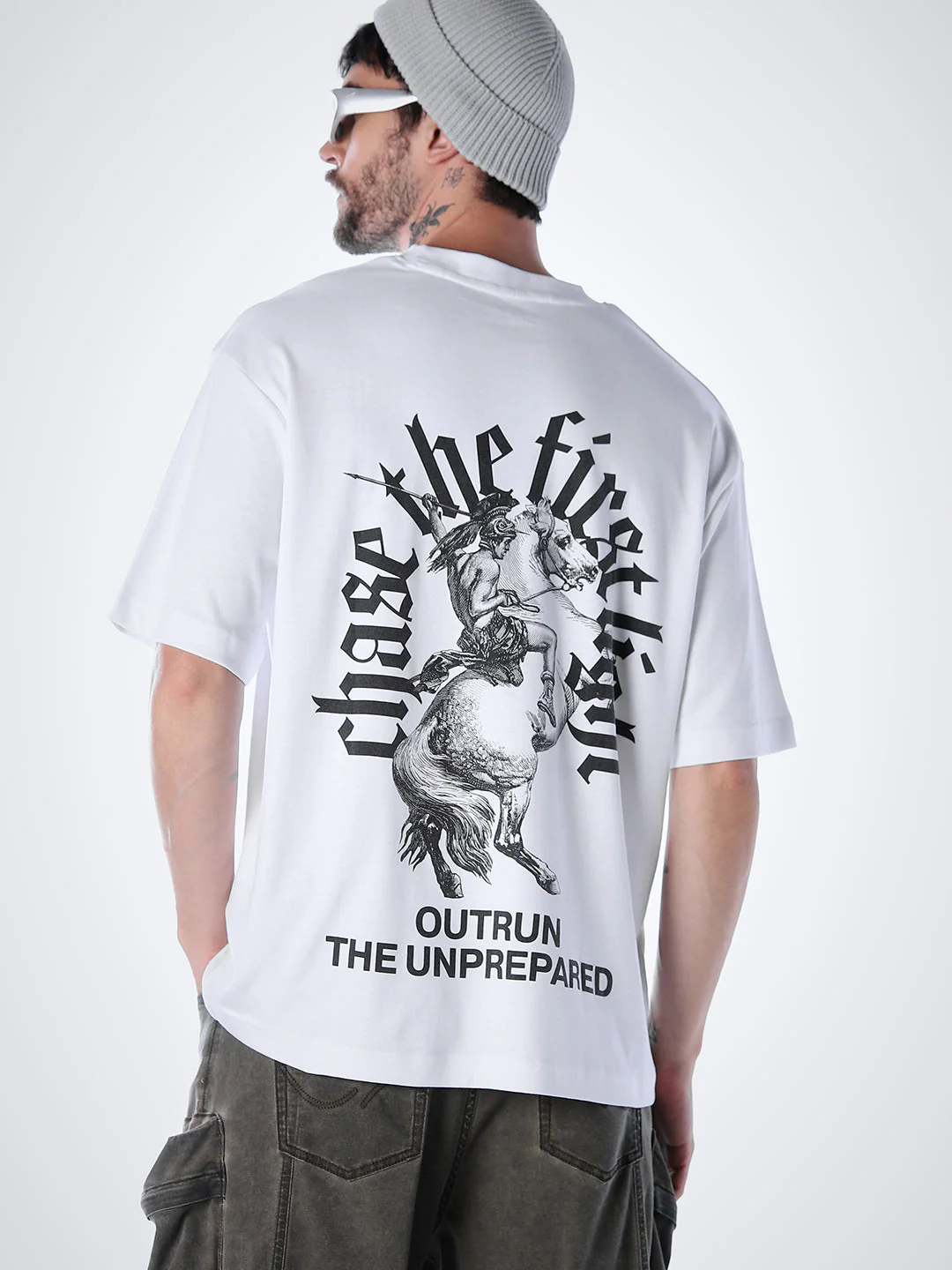 Graphic Print Cotton T-shirt - White